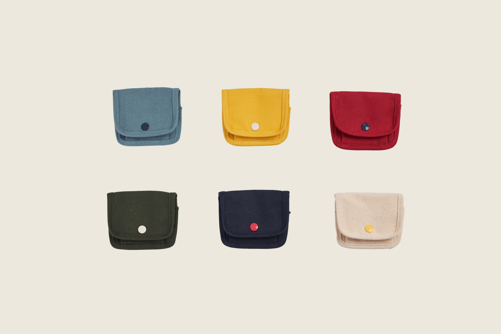 PENNY - two-color cotton canvas coin purse กระเป๋าเหรียญและบัตรผ้าแคนวาส