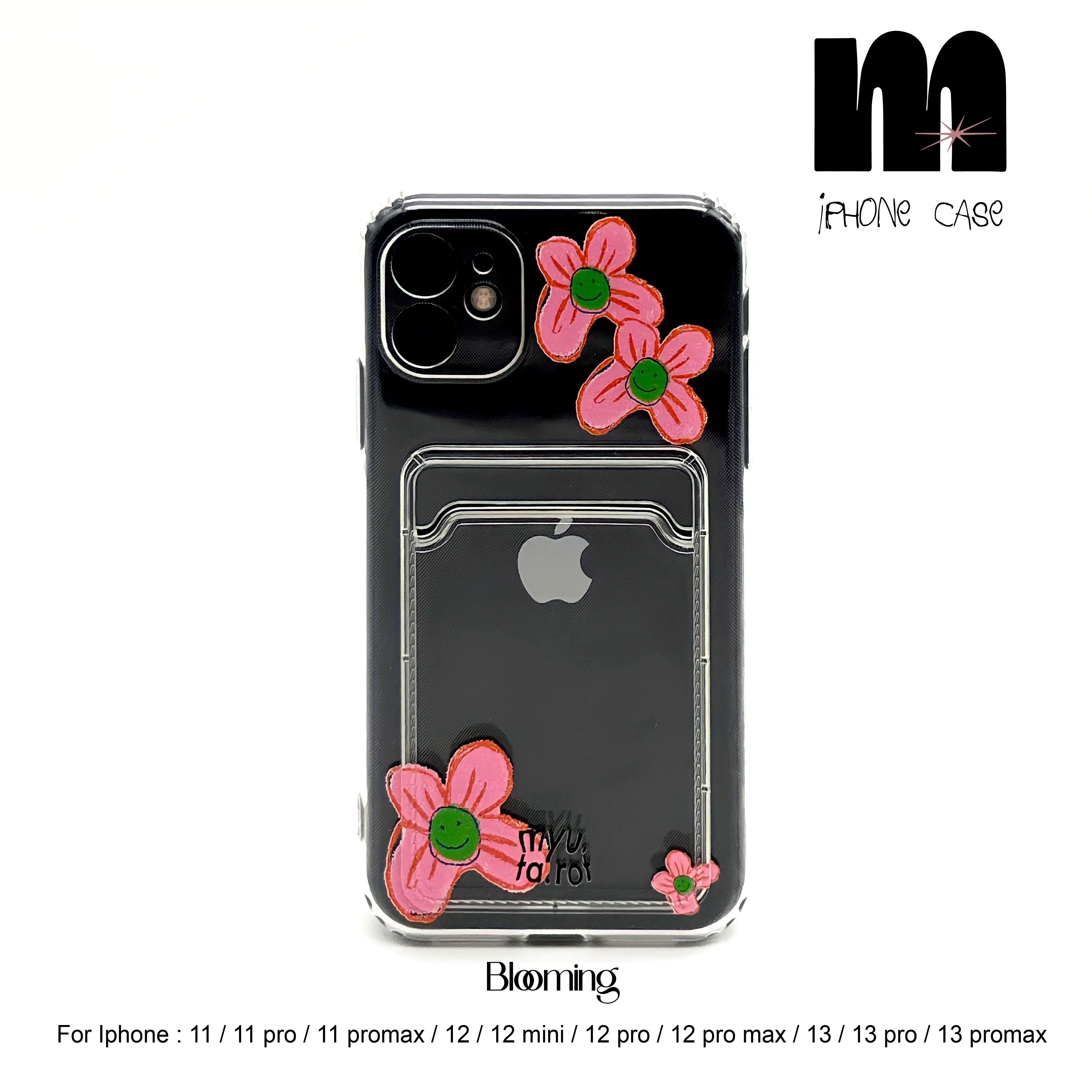 iPhone case with card holder - Blooming