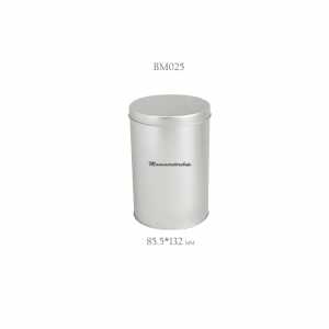 P181BM1025 กระป๋องกลมฝาก๊อก สีเงินเนื้อทอง
