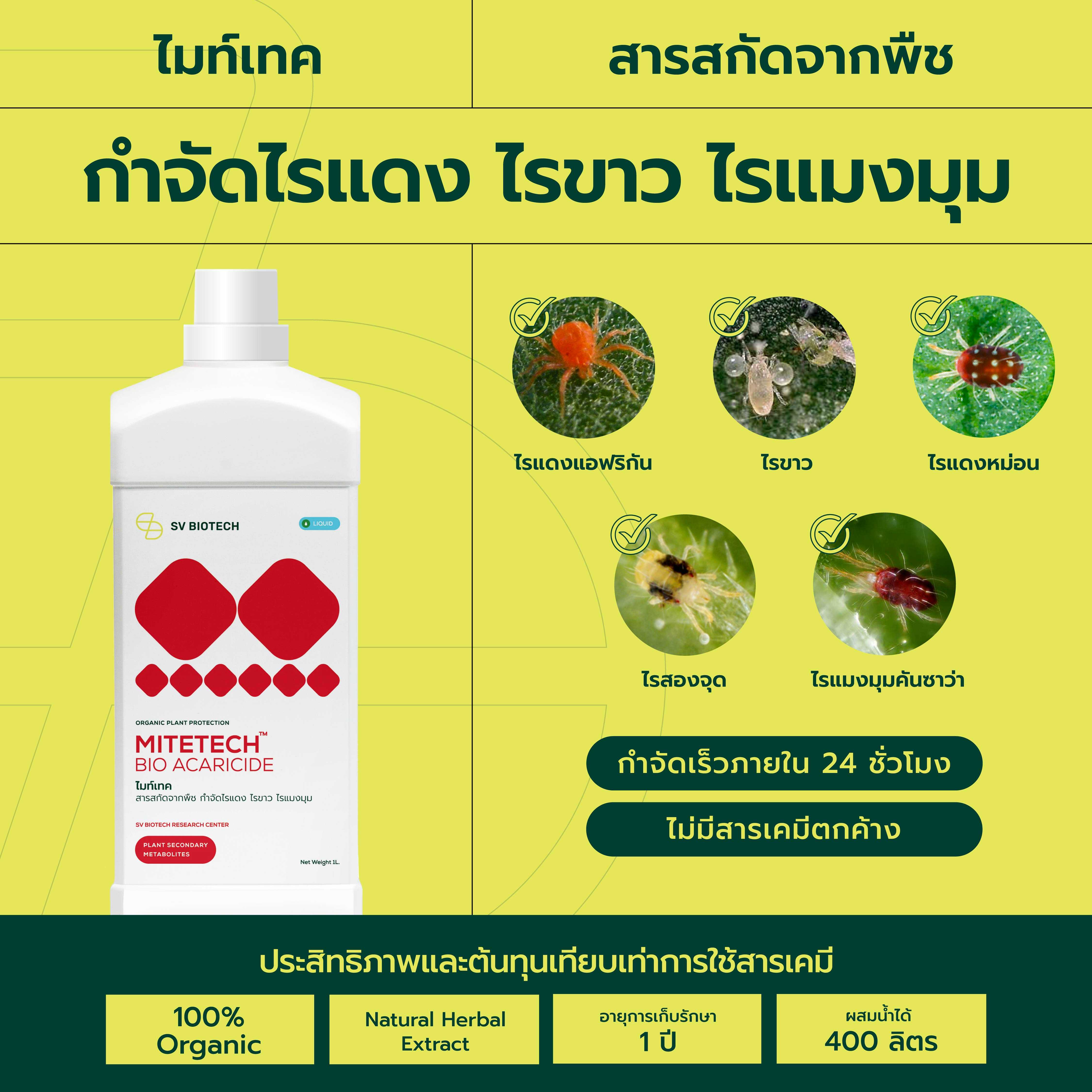 ไมท์เทค สารสกัดจากพืชกำจัดไรแดง ไรขาว แบบออร์แกนิค  (MITETECH ) ขนาด 1000 ml