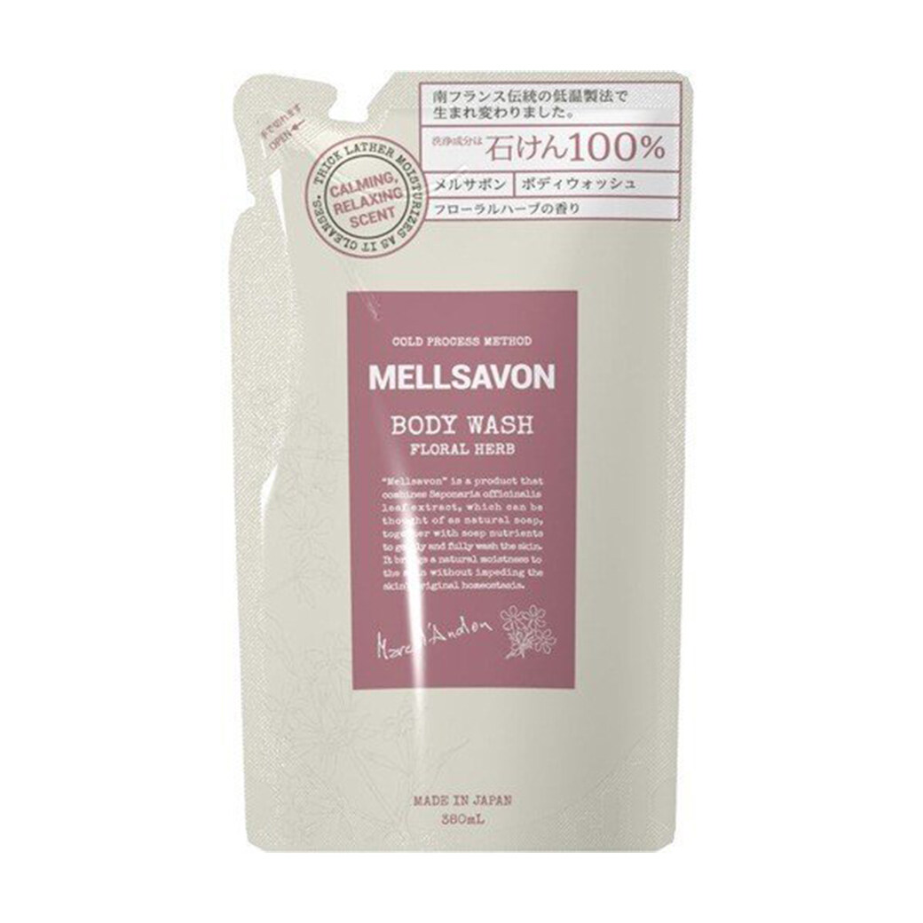 MELLSAVON BODY WASH FLORAL HERB REFILL 380 ML / เจลอาบน้ำ กลิ่นหอมของ Floral Herb จากฝรั่งเศส
