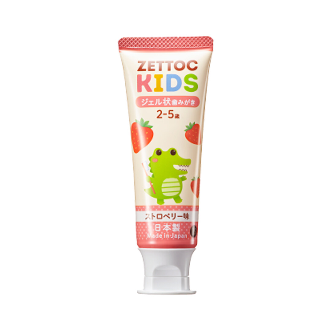 ZETTOC KIDS TOOTHPASTE STRAWBERRY 70 G / ยาสีฟันเนื้อเจล กลิ่นสตรอเบอรี่ สำหรับเด็กอายุ 2-5 ปี