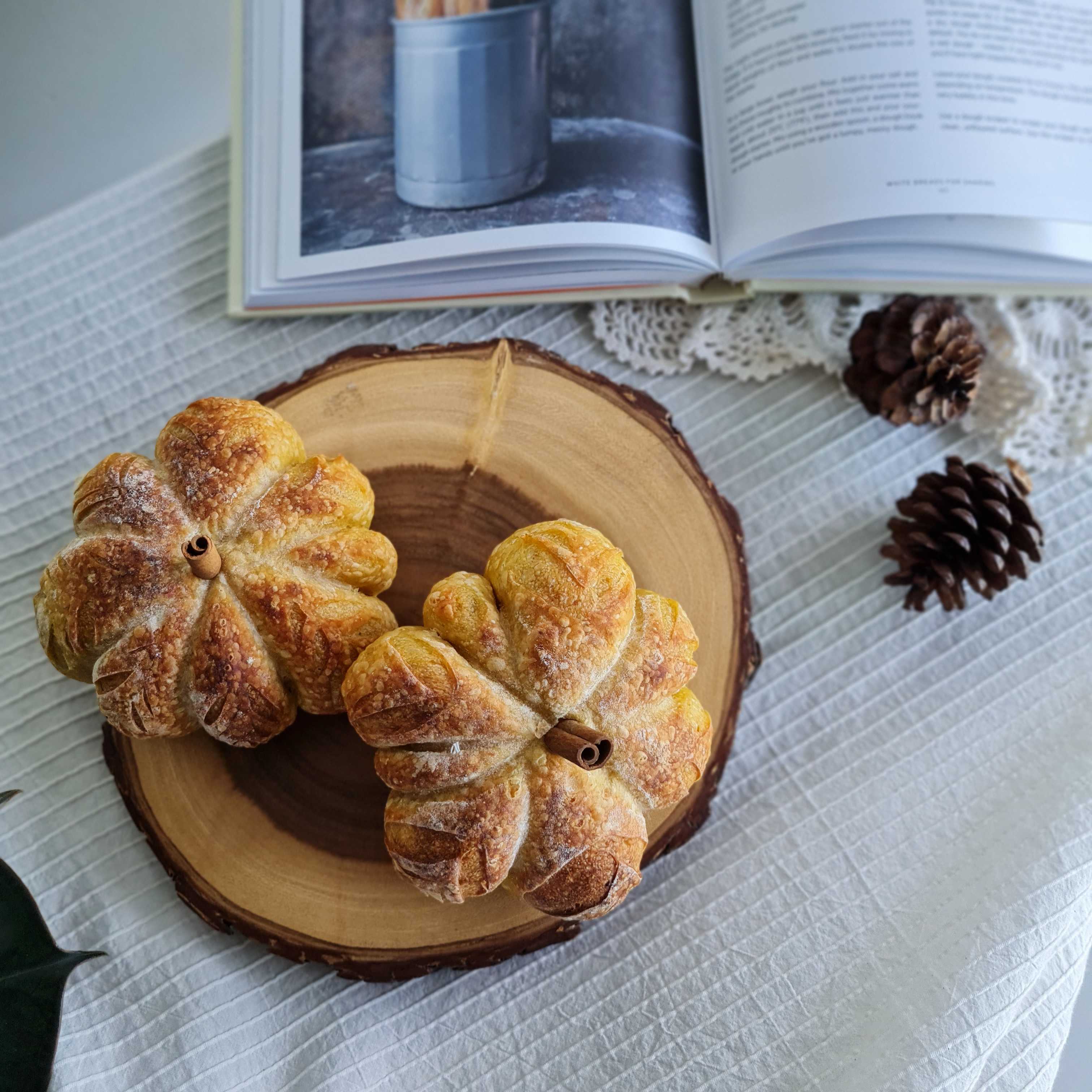 [เจ/วีแกน] ซาวโดว์จิ๋วฟักทอง  | Vegan Little Pumpkin Sourdough ปังจิ๋วฟักทอง เจ/วีแกน 🎃