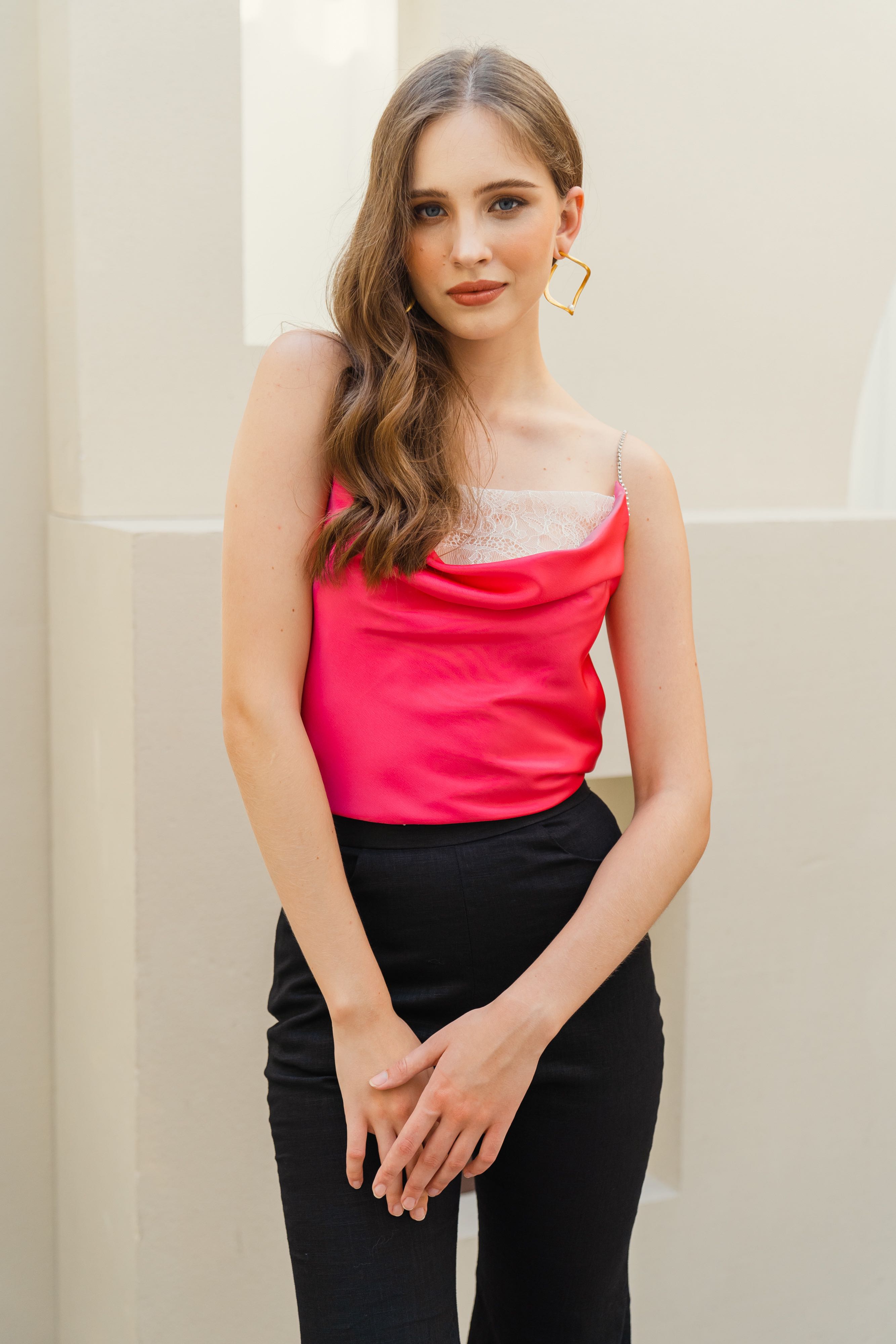 Laure Top - Pink (New Color) Pinploy Closet (พร้อมส่ง)