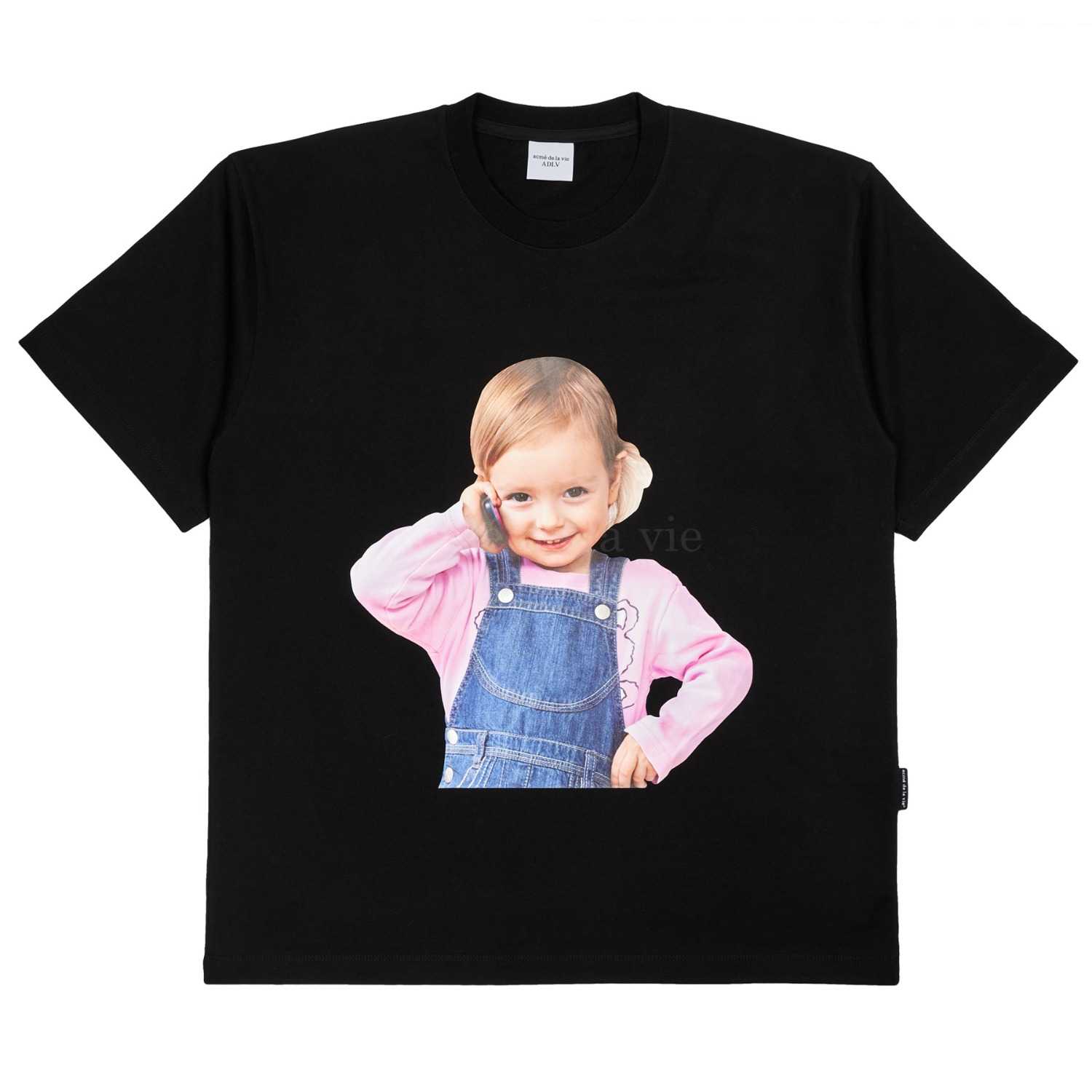[PRE-ORDER] ADLV BABY FACE TELEPHONE GIRL SHORT SLEEVE T-SHIRT R BLACK