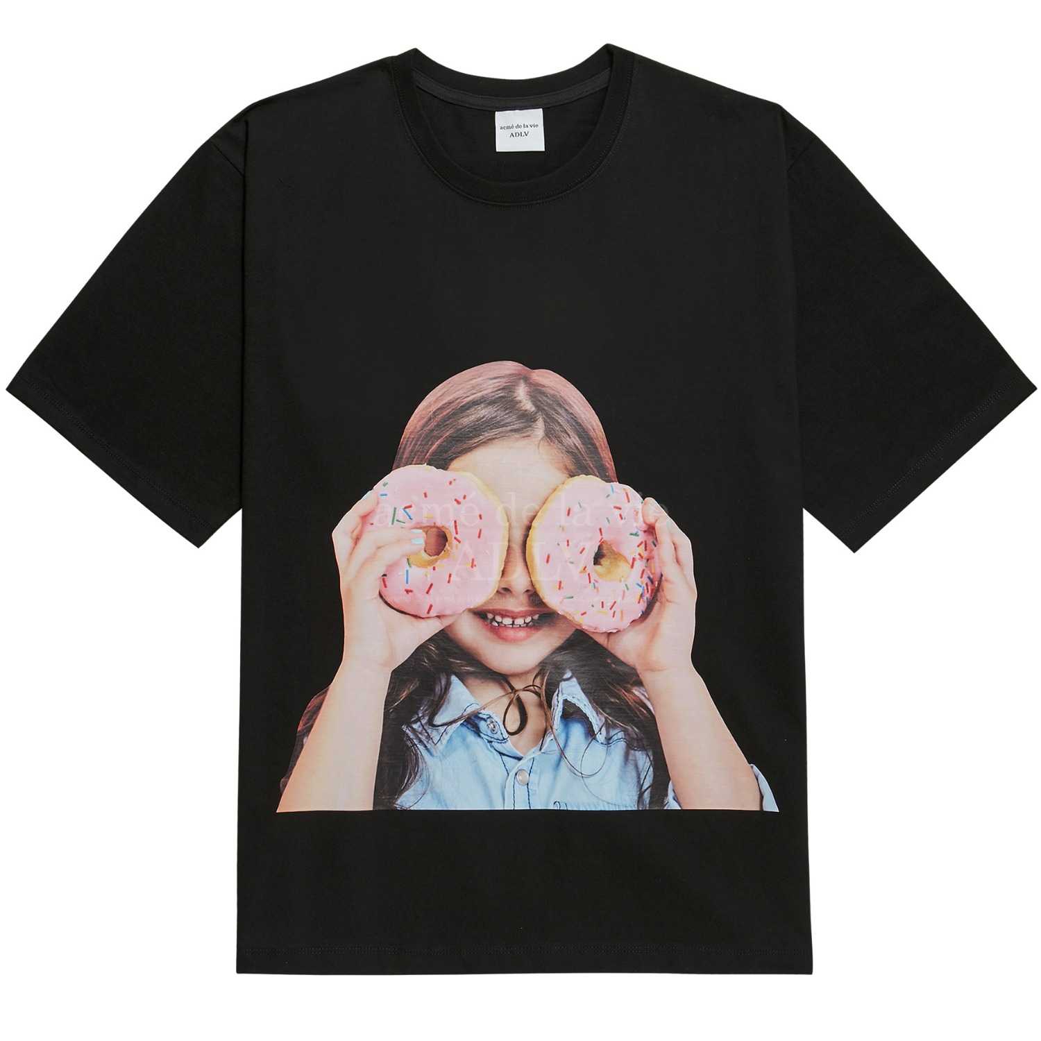 /พร้อมส่ง/ ADLV BABY FACE SHORT SLEEVE T-SHIRT BLACK DONUT 3