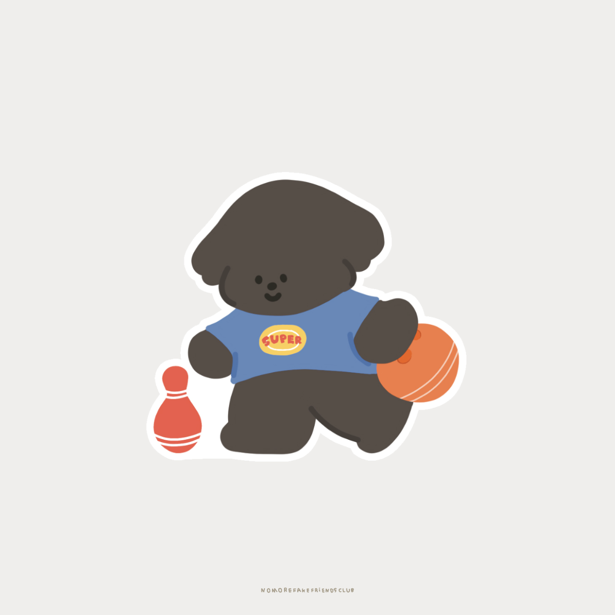 Bowling Mascot Sticker