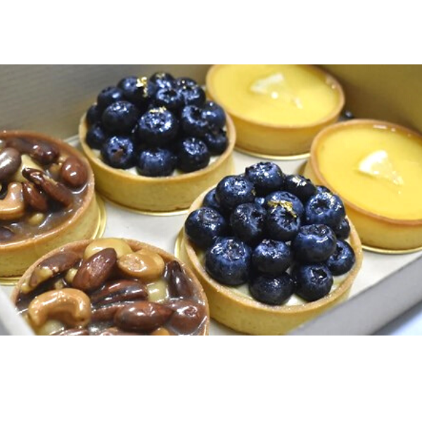 Tartlet Set 6 pieces  : Lemon Tart, Blueberry Tart and Nutty Caramel Tart