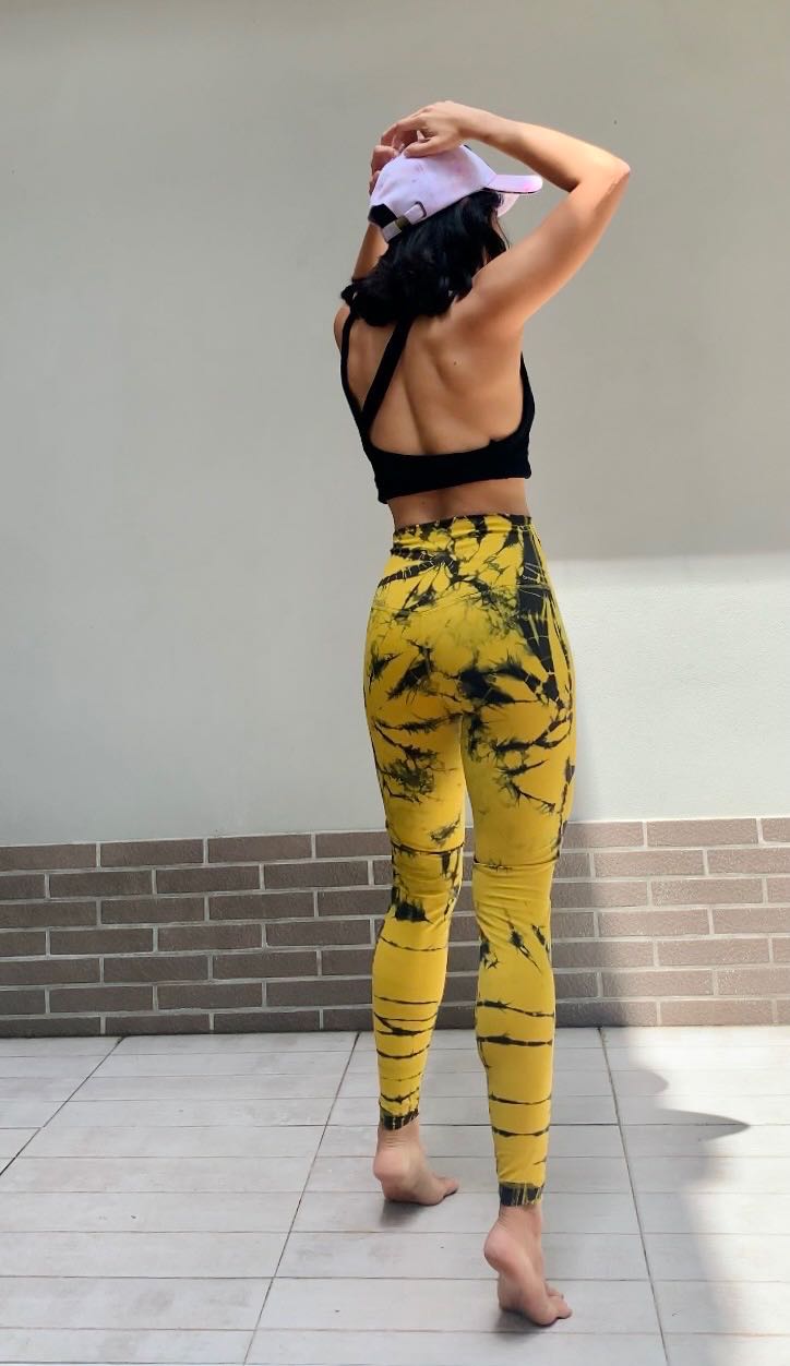 Tie dye leggings - Honey Yellow 