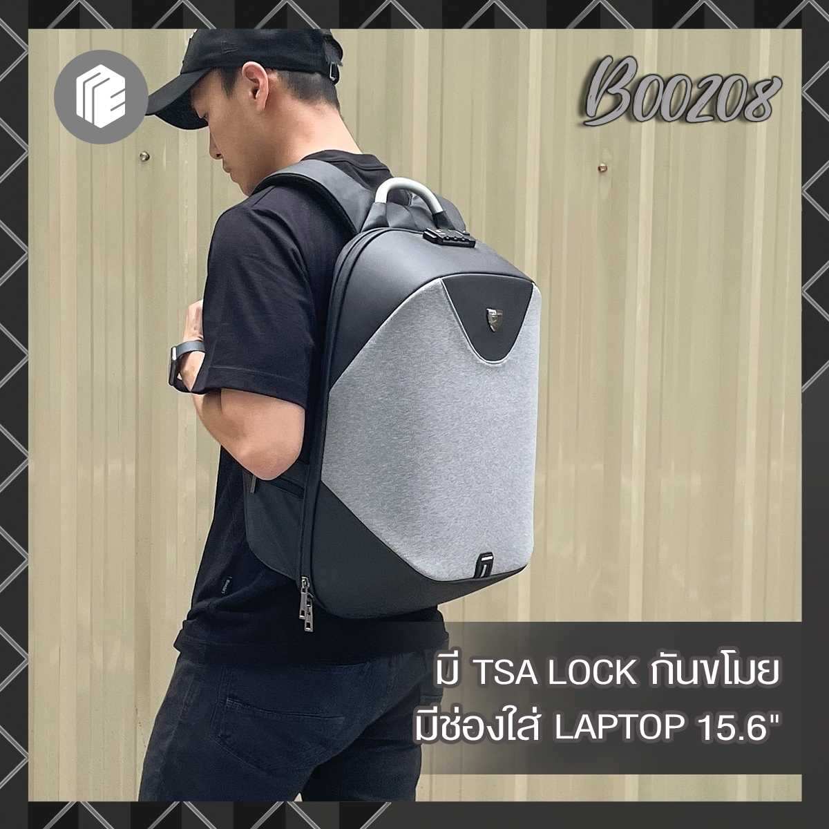 กระเป๋าสะพายหลัง ใส่โน๊ตบุ๊ค 15.6 นิ้ว ARCTIC HUNTER รุ่น B00208 (TSA Lock + กันน้ำ + USB + Laptop 1