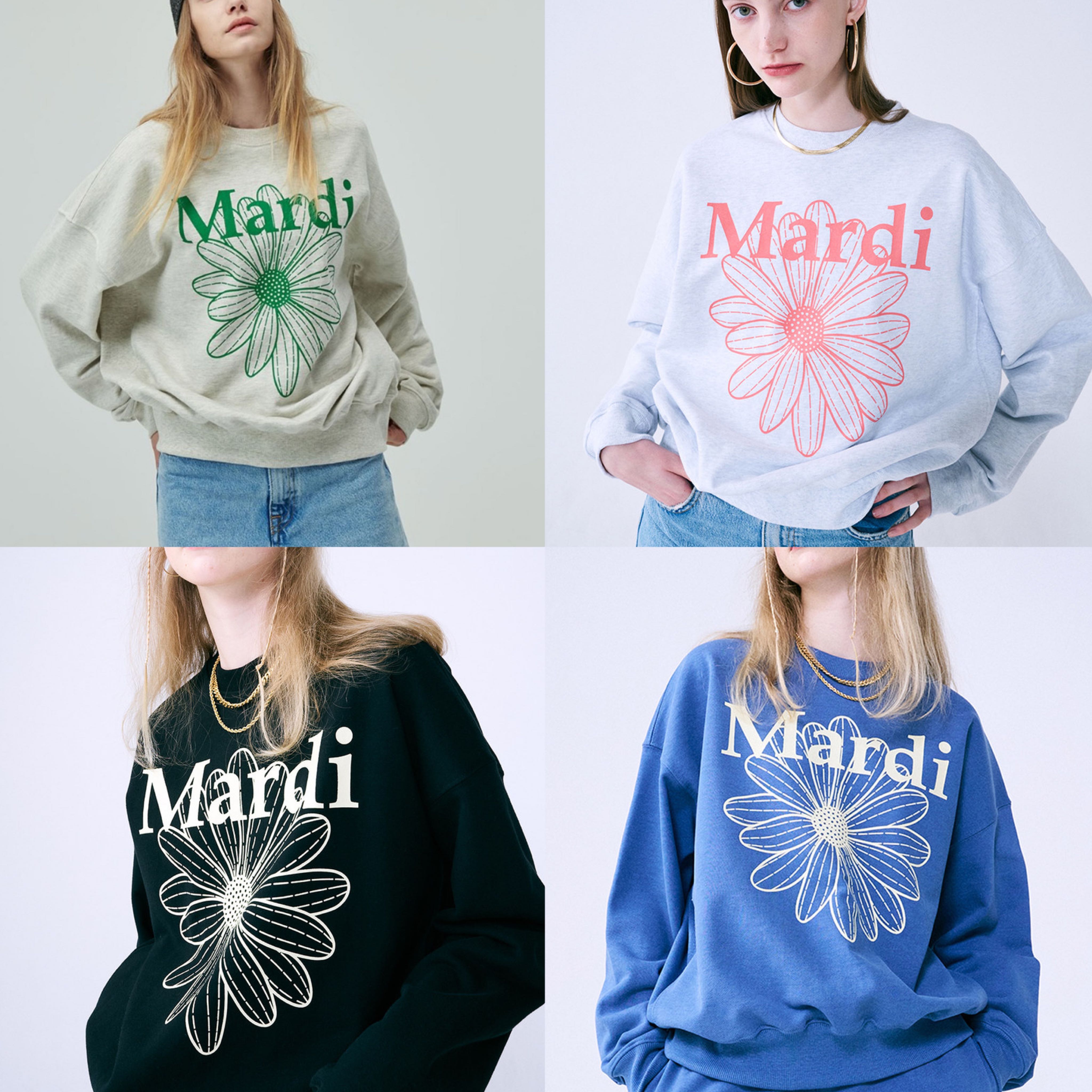 Mardi flower sweatshirt  13 สี (Pre order 7-20 วัน)
