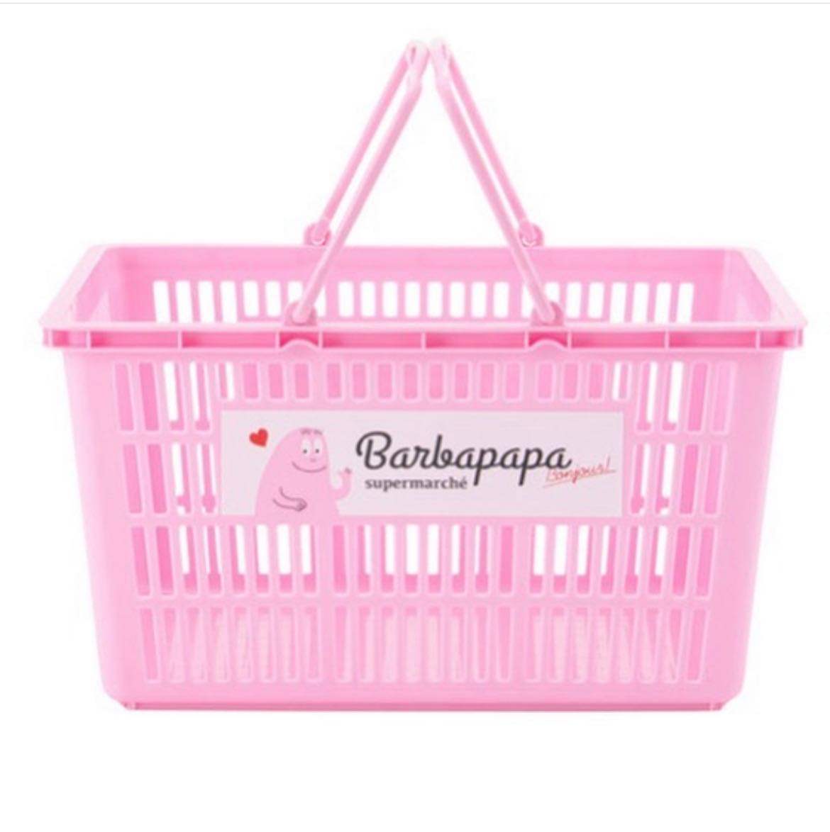 หิ้วตระกร้าส่วนตัว ไป Supermaket 🇯🇵Barbapapa Supermarché Basket - Pink  Size : W44×H24×D32cm