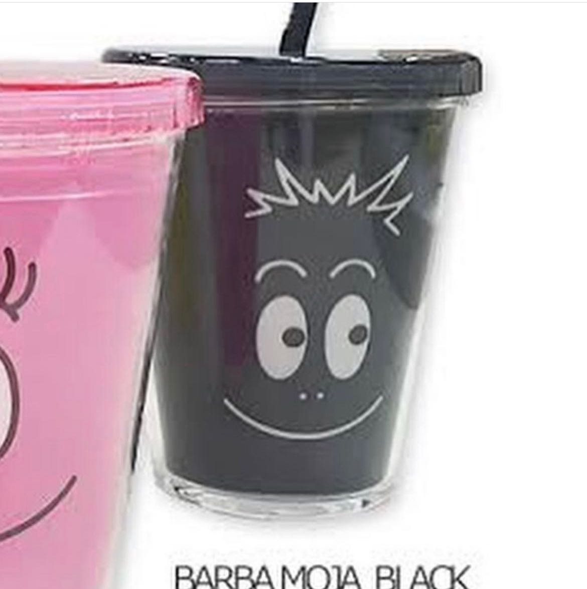 🇯🇵Japan Barbapapa  แก้วพลาสติกสีดำ พร้อมสำหรับใส่เครื่องดื่มเย็น Cold Tumbler  Size 310 ml