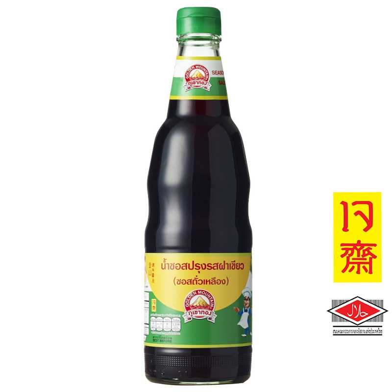 ซอสปรุงรสฝาเขียว ตราภูเขาทอง 600 มล.(1ลังบรรจุ 12 ขวด)