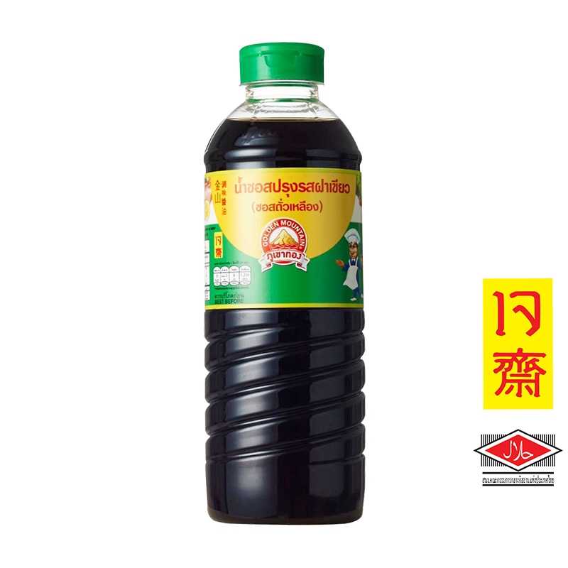 ซอสปรุงรสฝาเขียว ตราภูเขาทอง 500 มล.(1ลังบรรจุ24ขวด)