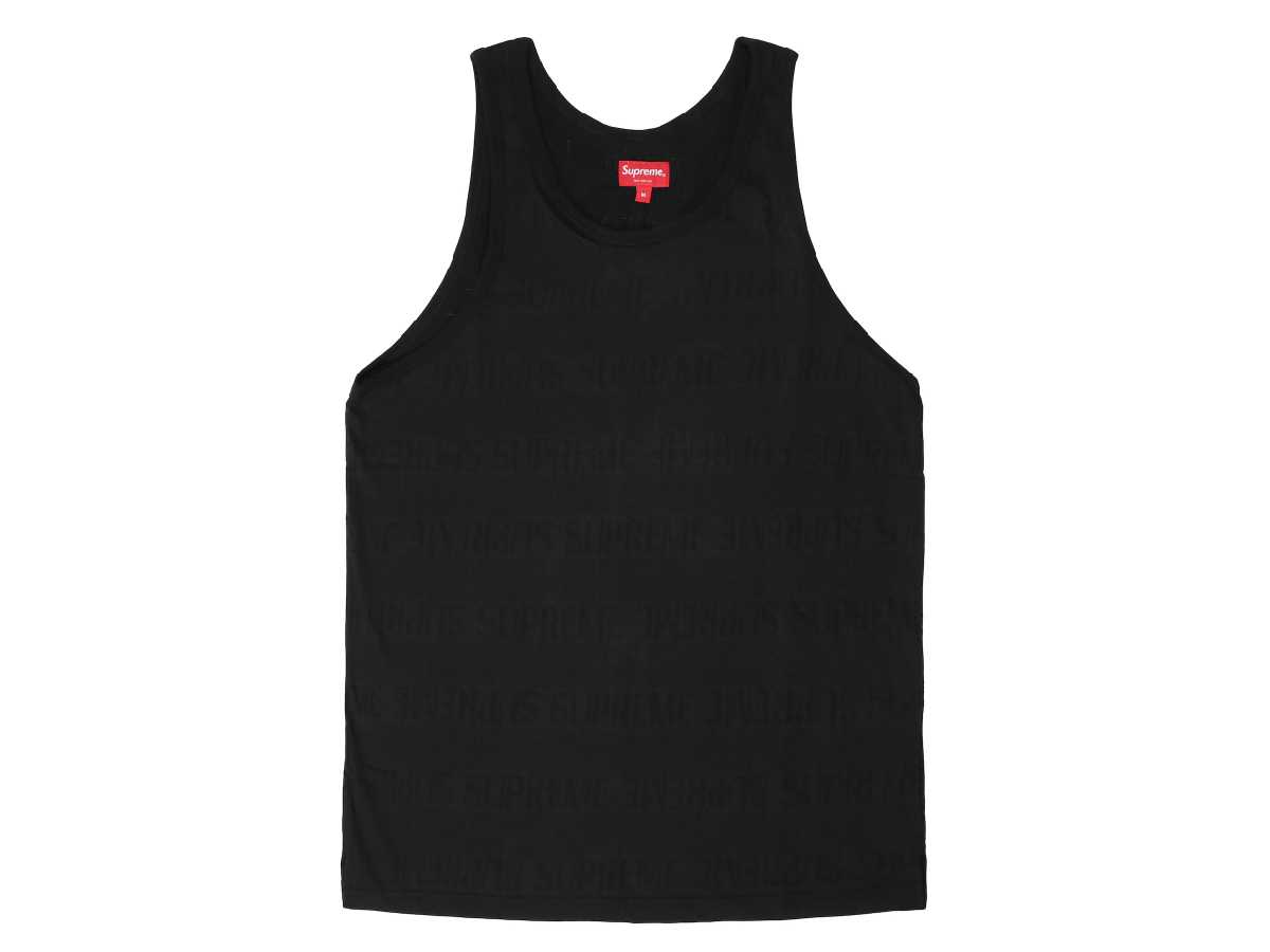 Supreme Mesh Stripe Tank Top (BLACK)