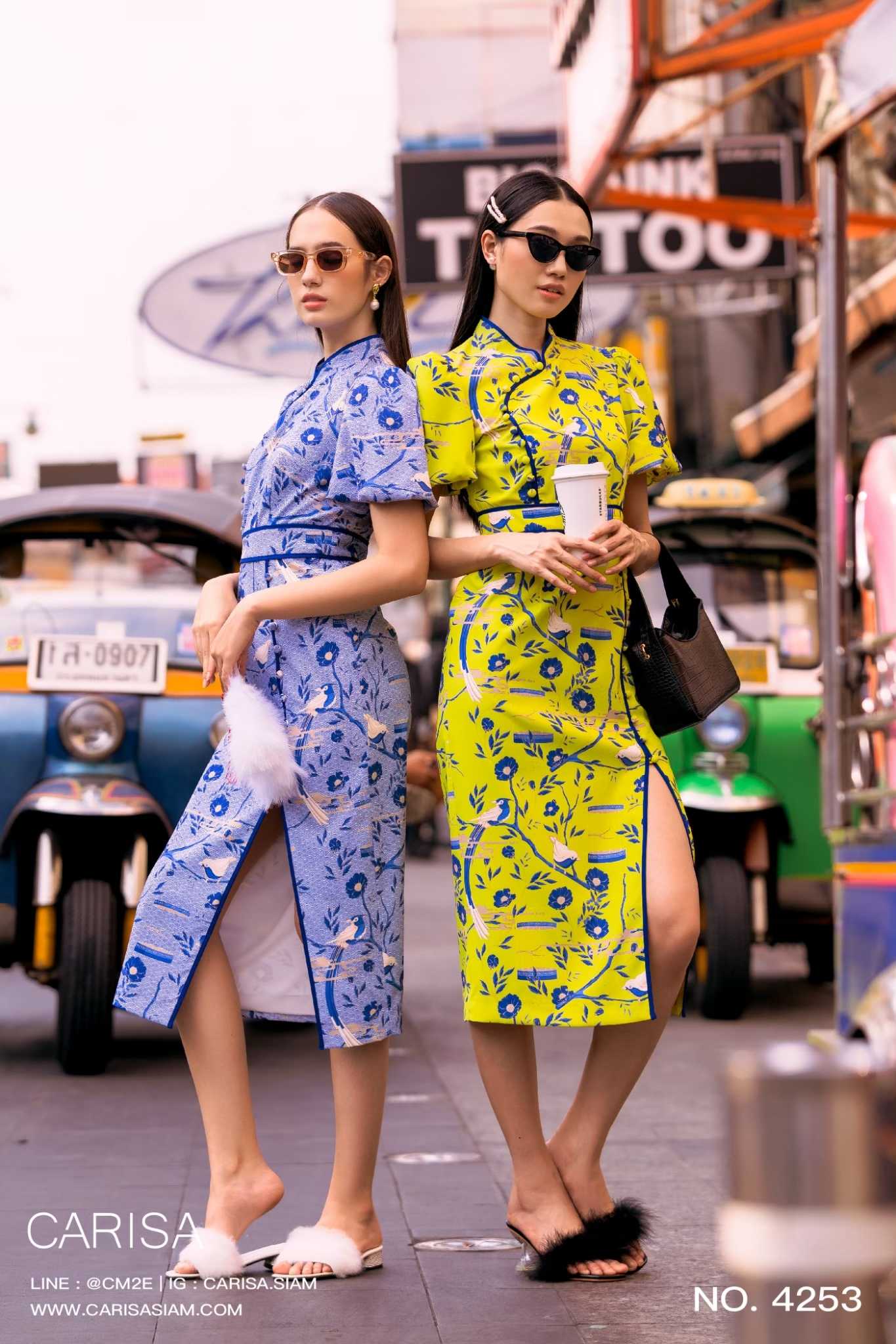เดรสกี่เพ้า ลายดอกไม้ น้องนก สีสวย น่ารัก สบายมีซับใน งานตัดเย็บอย่างดีค่ะ [4253]