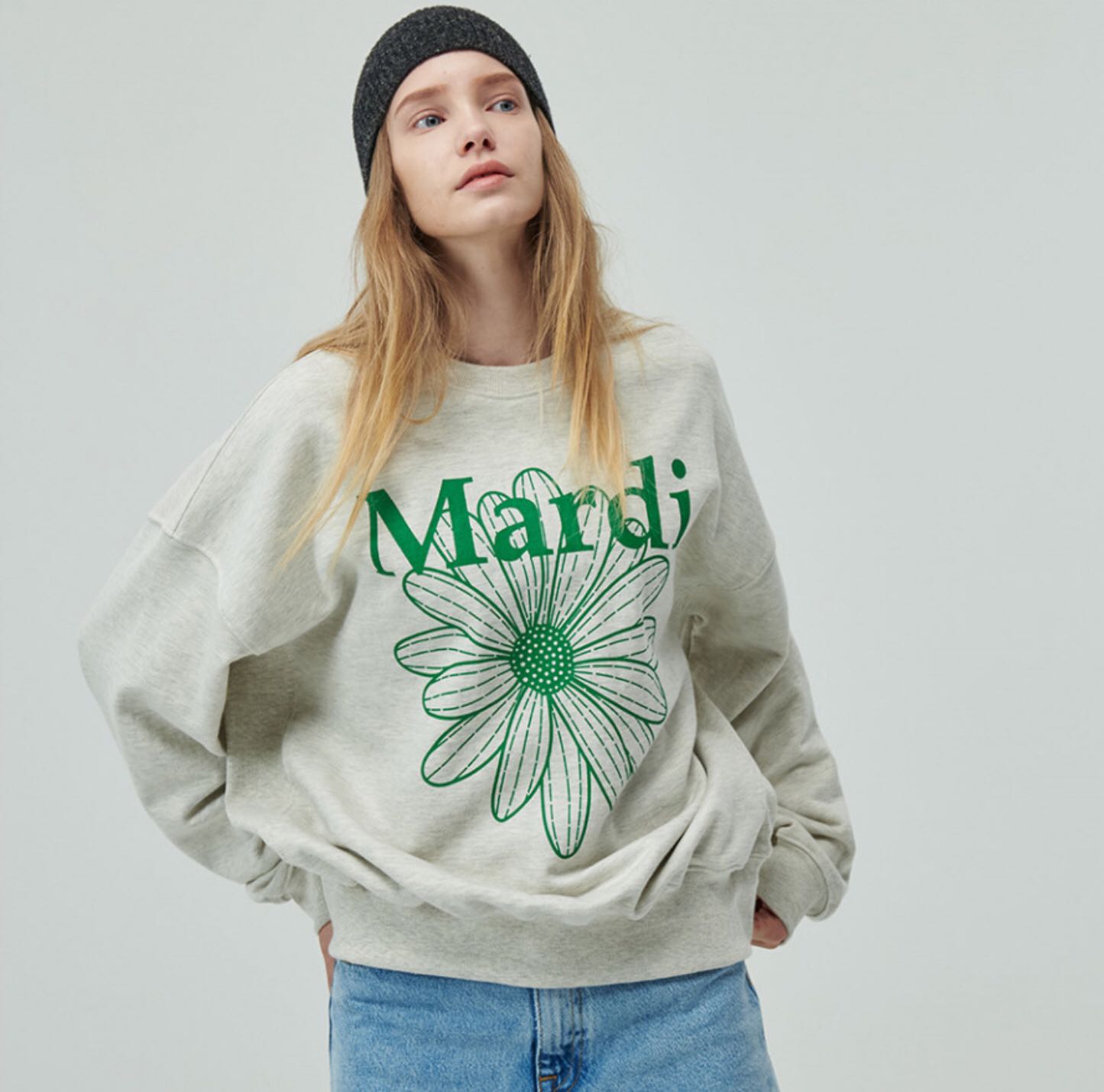 [PRE-ORDER] SWEATSHIRT FLOWERMARDI_OATMEAL GREEN