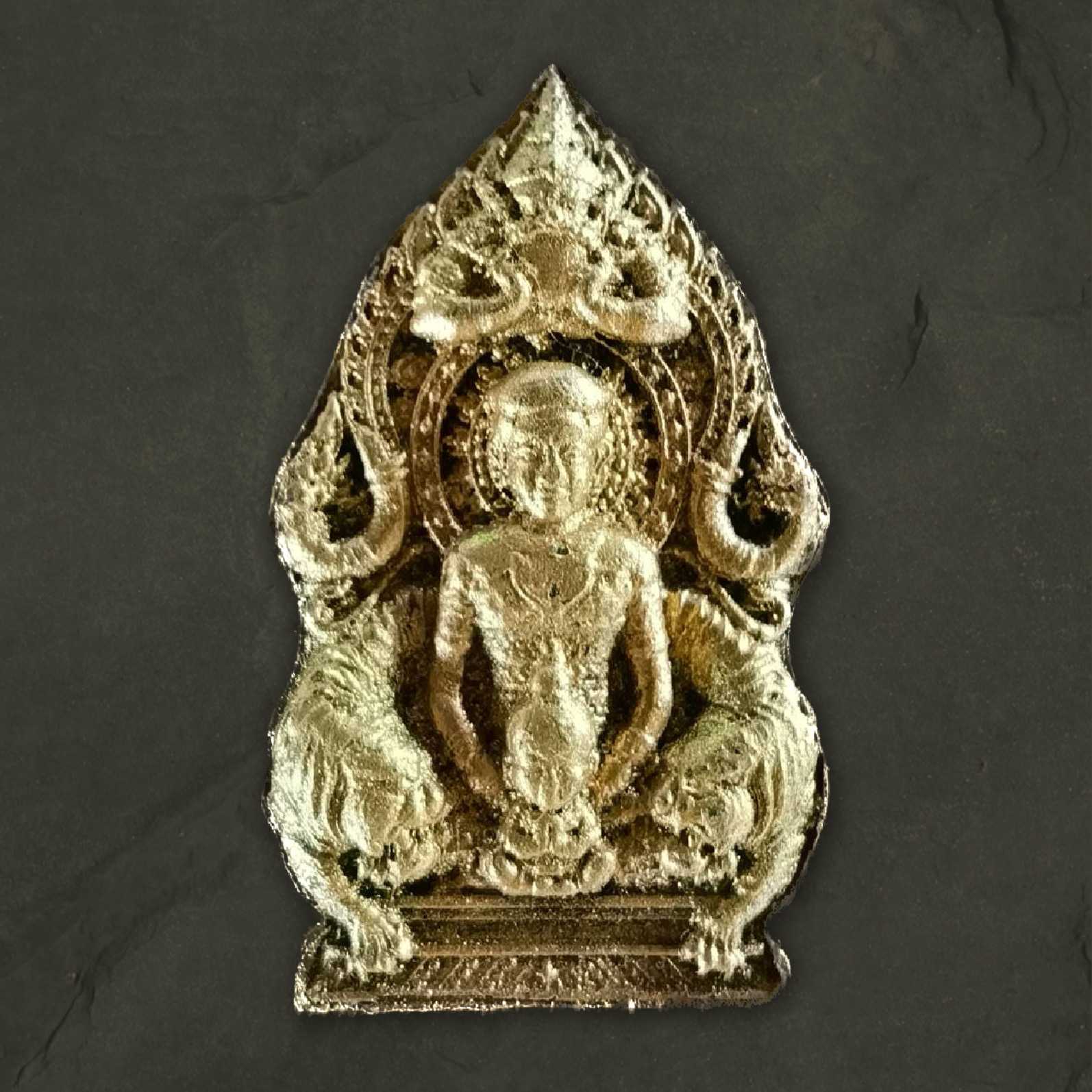 พระขุนแผนเนื้อผงหอมดำหน้าทอง