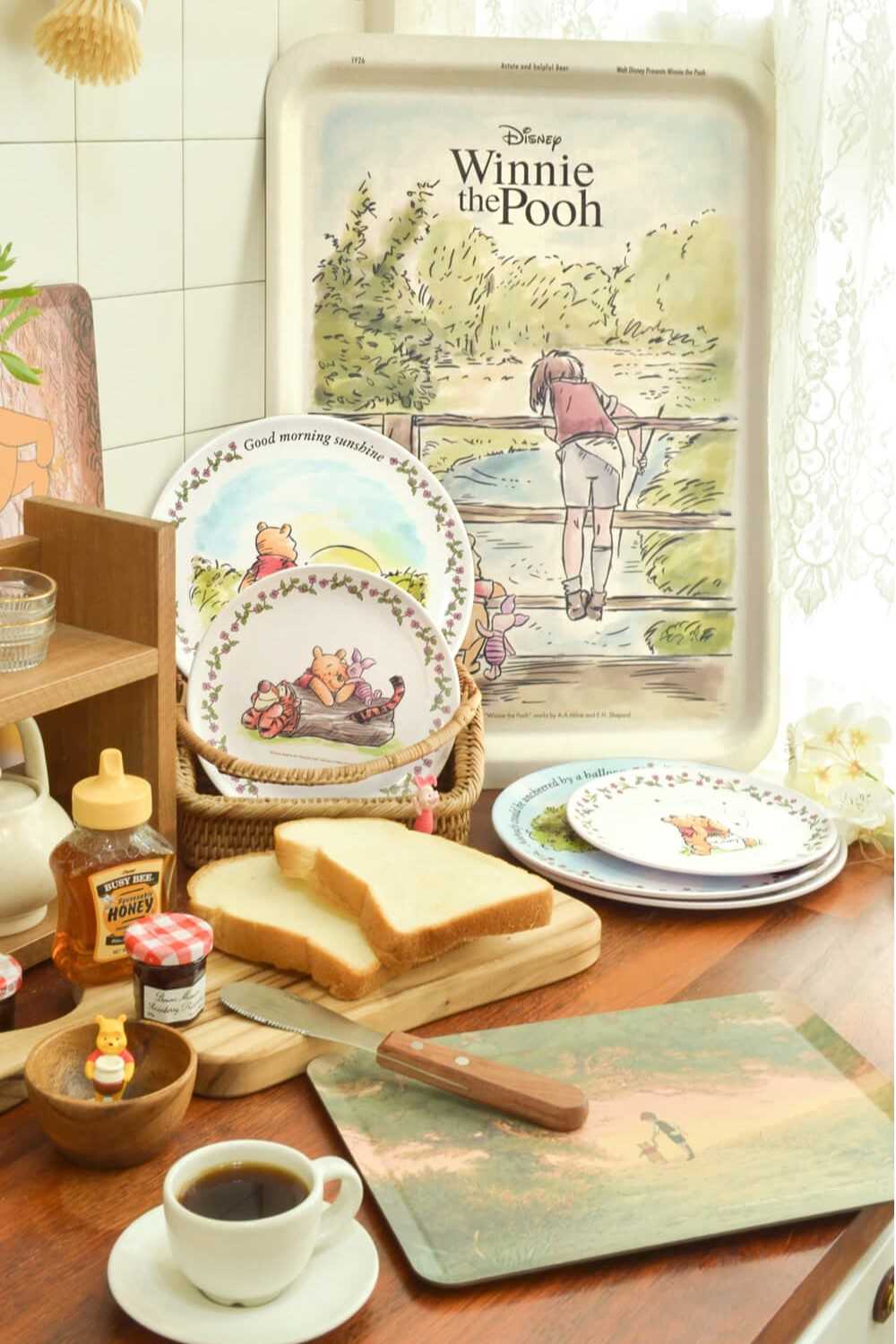( พร้อมส่ง ) Pooh Plate Set 3P จานเมลามีนหมีพูห์