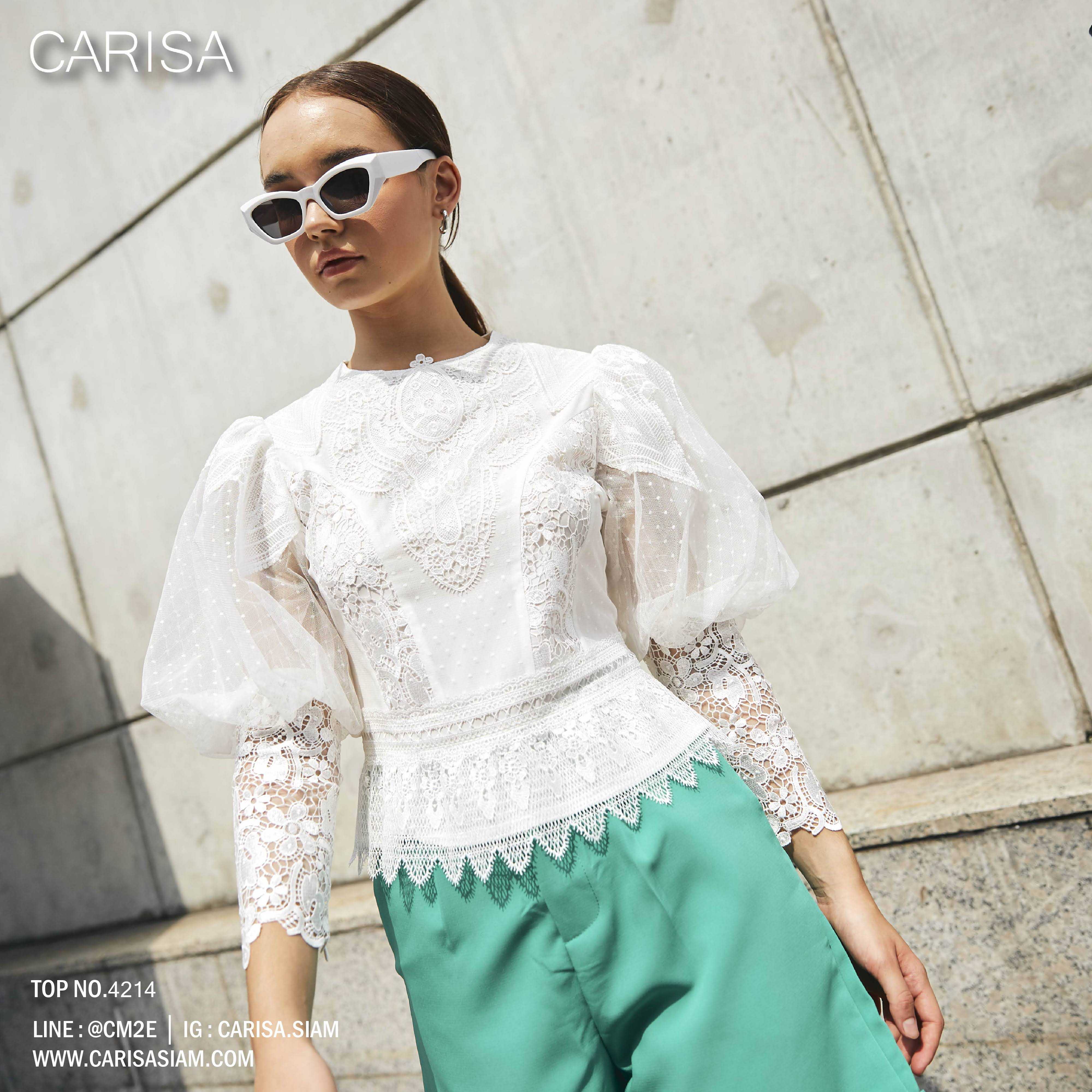 เสื้อแขนพอง แขนเจ้าหญิง ใส่แล้วสวยหรู ดูแพงมาก เทคนิคพิเศษของทางร้าน ไม่ใช่ยางยืดรัดแขนค่ะ [4214]