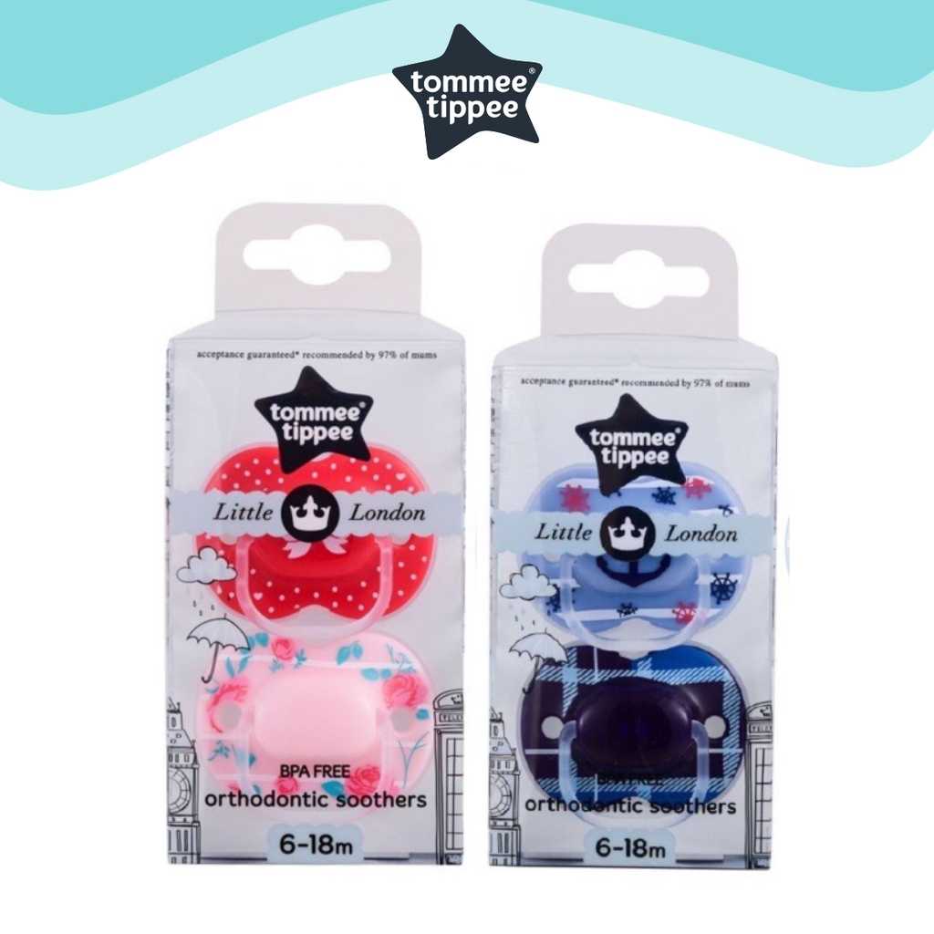 Tommee Tippee Little London Orthodontic Silicone Soother  6-18m+ Twin Pack