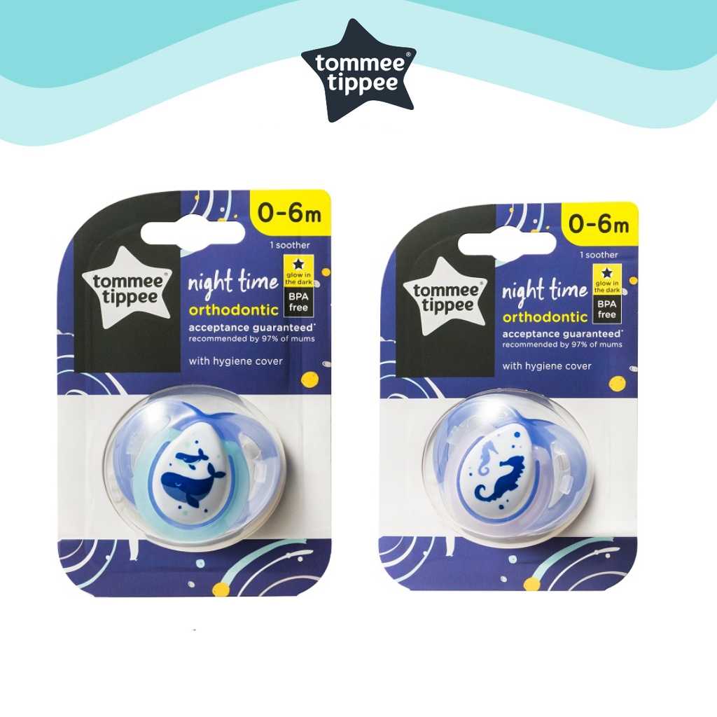 Tommee Tippee Closer To Nature Night Time Soother 0-6m 1pk With Case