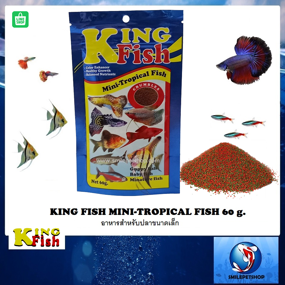 King Fish Mini Tropical Fish 60 g.(อาหารสำหรับปลาขนาดเล็กทุกชนิด)