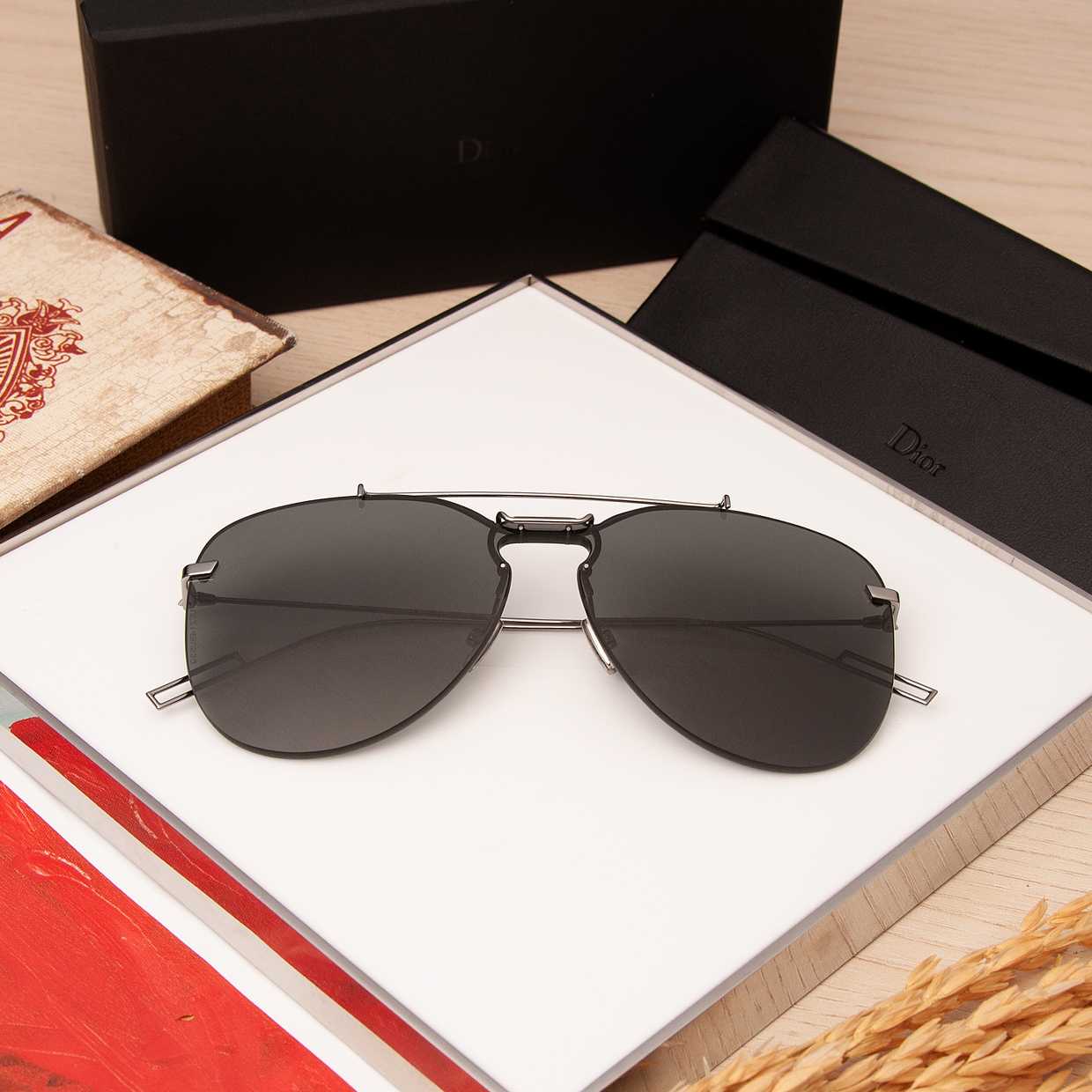 HOMME DIOR0222S : 6LB SIZE 59 MM. (RUTHENIUM)