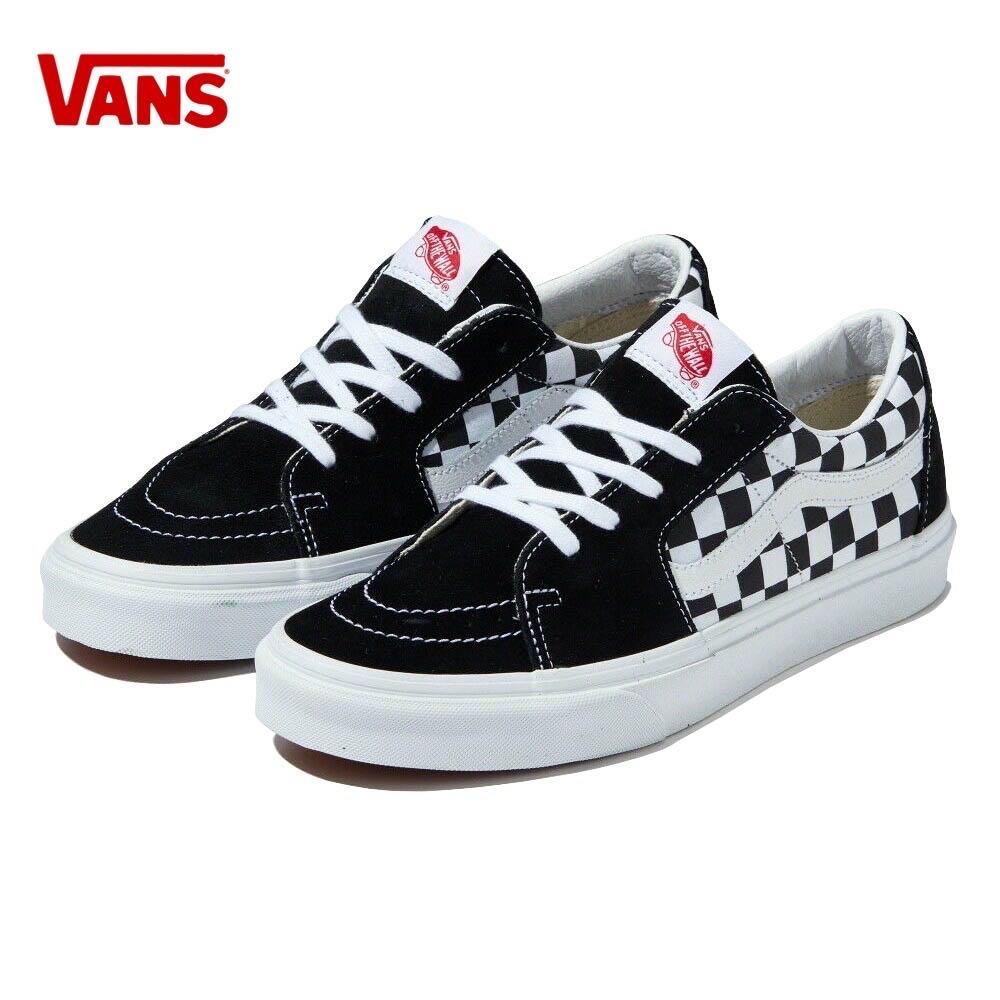 ￼Vans Sk8-Low Checkerboard Canvas/Suede | Black/True White  Size ถามแอดมินคะ