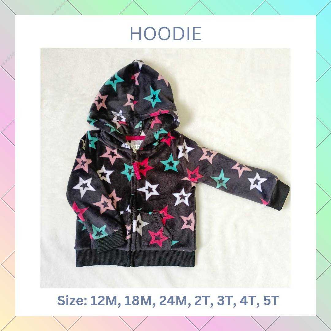 Hoodie Falls Creek Kids  เสื้อหนาวมีฮู้ด+ซิปหน้า สีดำลายดาวพาสเทล