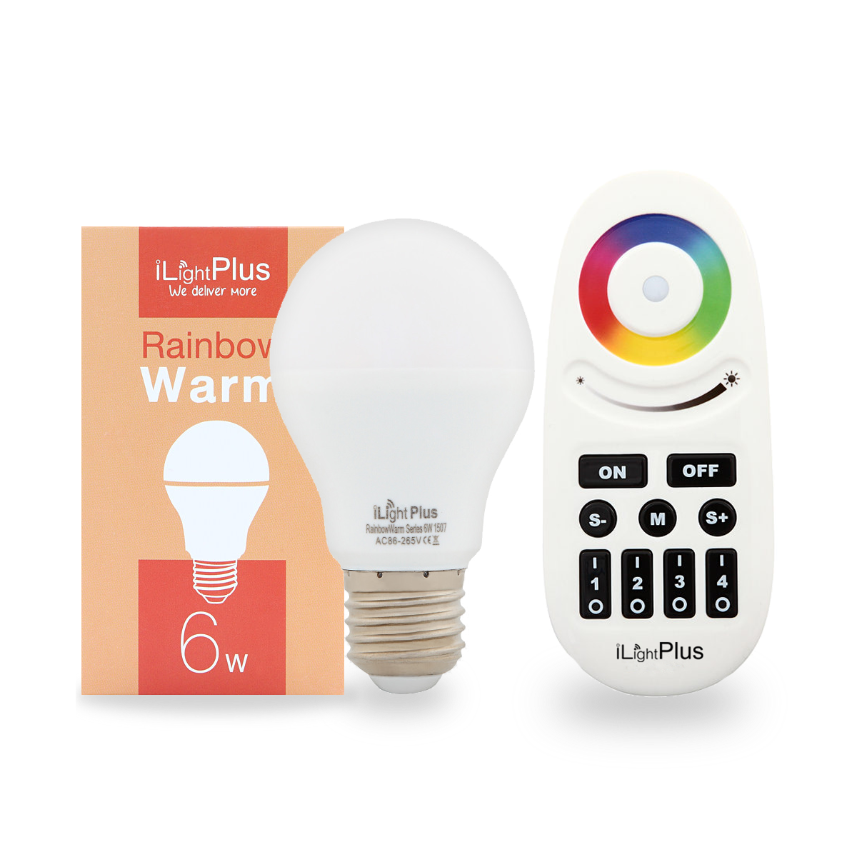 Clearance Sale!!! Rainbow Warm (6W) 1 หลอดพร้อมรีโมท