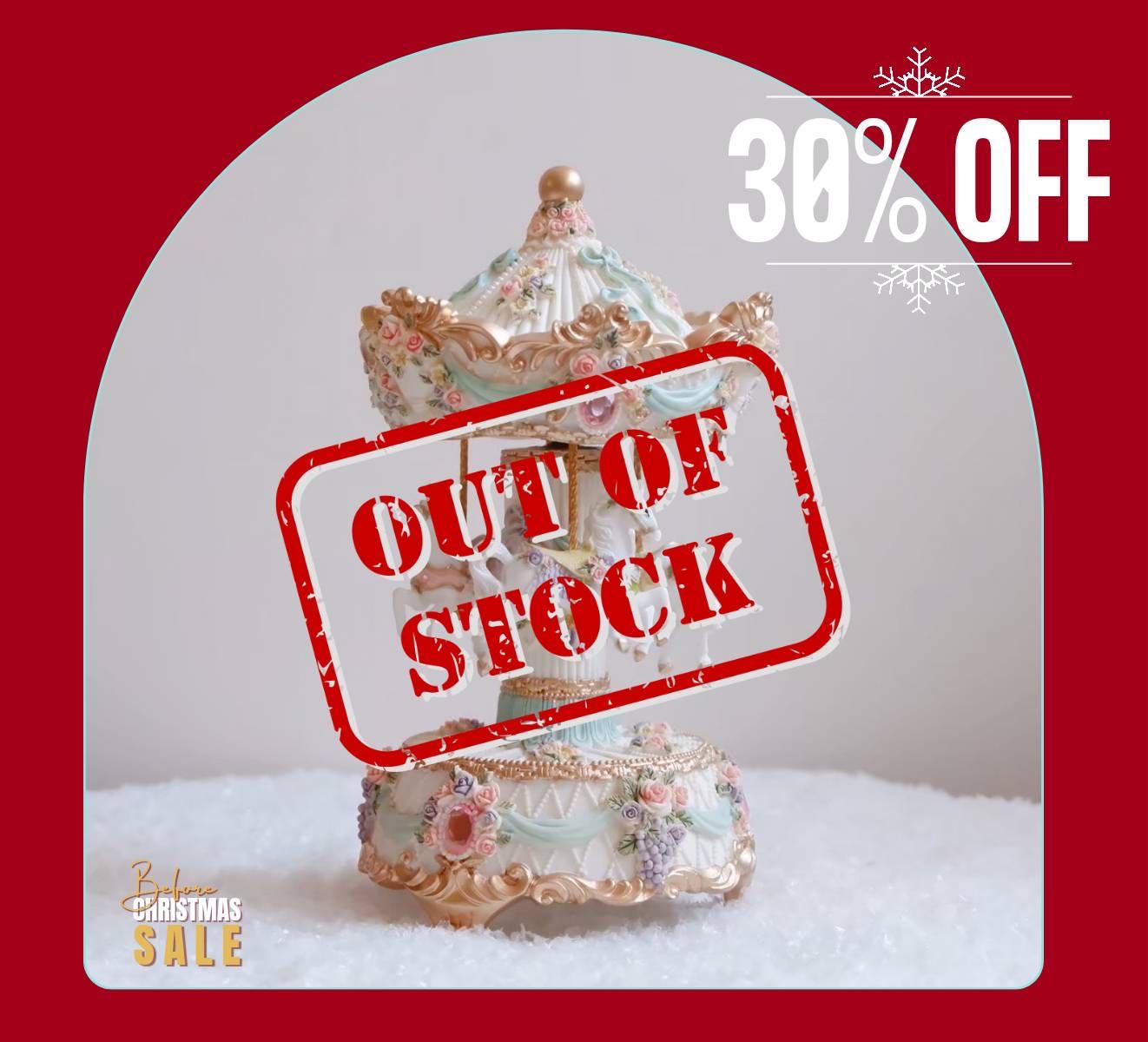 Before Christmas 30% OFF : MUSIC BOX : ม้าหมุนขาว