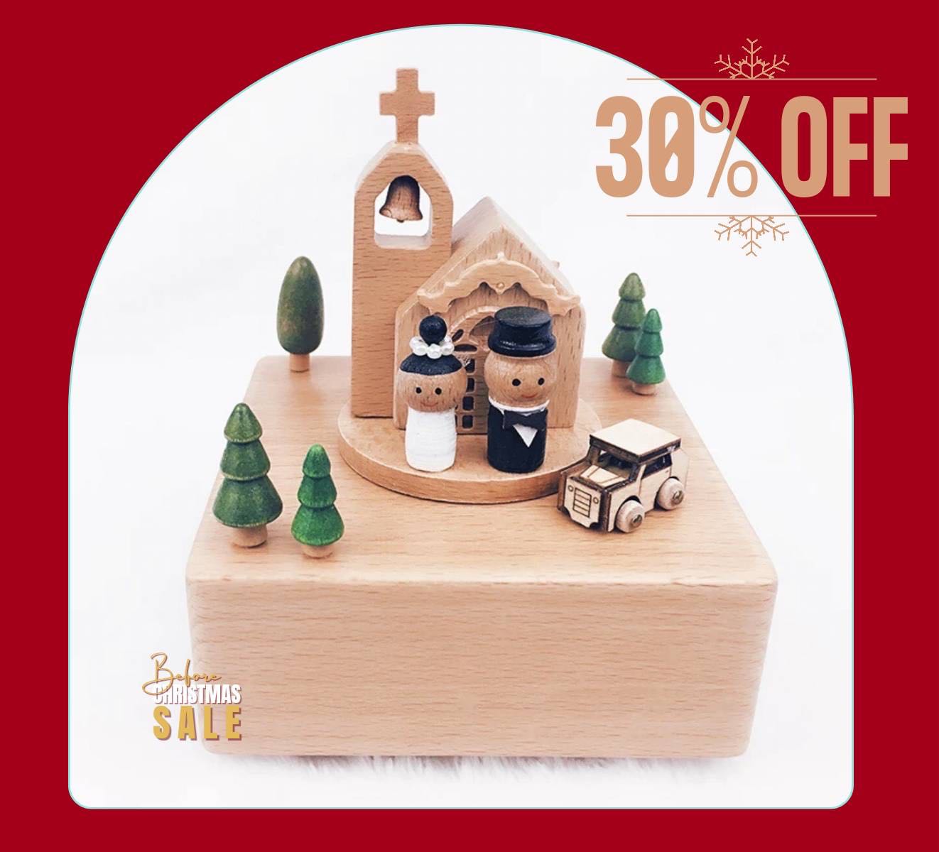 Before Christmas 30% OFF : Music box : กล่องดนตรีคู่บ่าวสาว