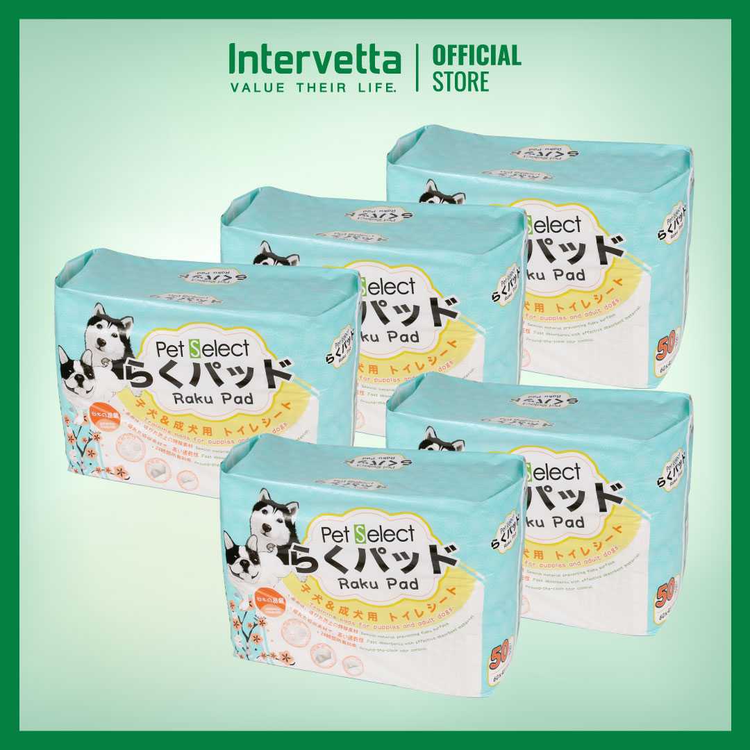 Pet select Raku Pad แผ่นรองซับ Size 60x45 cm. (50 pcs.) x 5 packs