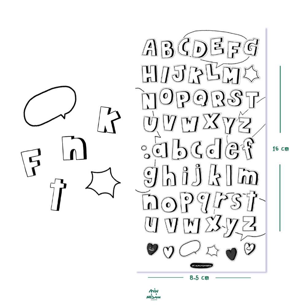 Sticker - ALPHABET B&W
