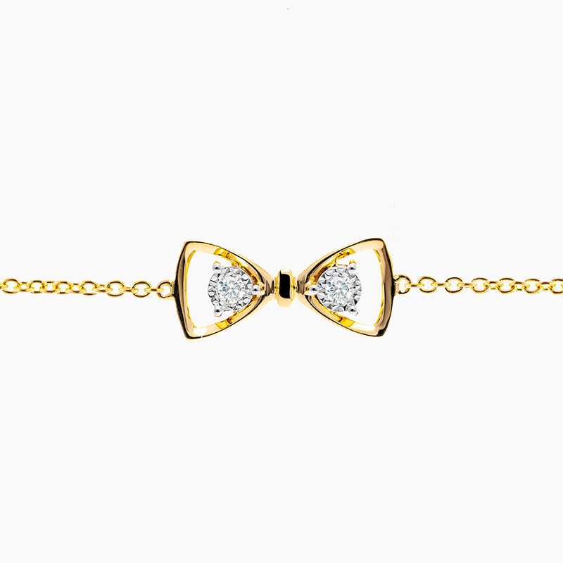 AURORA สร้อยข้อมือเพชรรูปโบว์ Minimal Collection  WG/YG