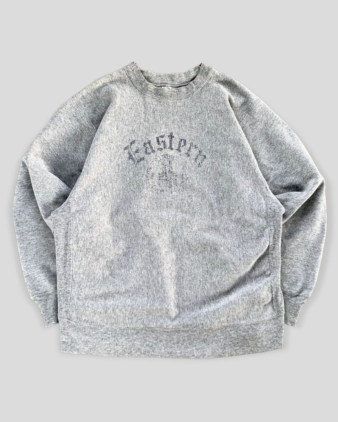EASTERN UNIVERSITY FADED GREY CREWNECK - 1980S