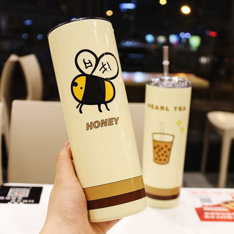 ขวดน้ำเก็บความเย็น ลายผึ้งน้อย 650 ML