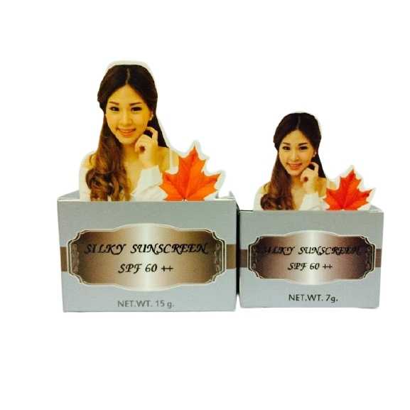 Belleza Silky Sunscreen SPF 60 ++ เบลเลซ่า ครีมกันแดดรองพื้นใยไหม ปริมาณ 7g.
