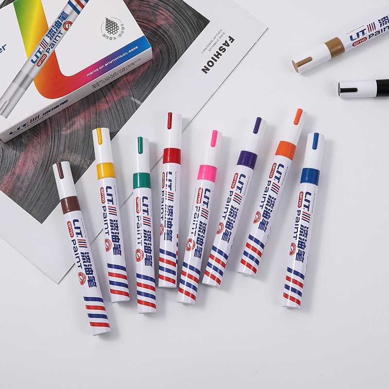 พร้อมส่ง ❗ ปากกาเพ้นท์มาร์คเกอร์ชนิดหัวกลม 1 เซต 1 สี มี 12 แท่งในกล่อง สีสวย สดใส I LIT.110