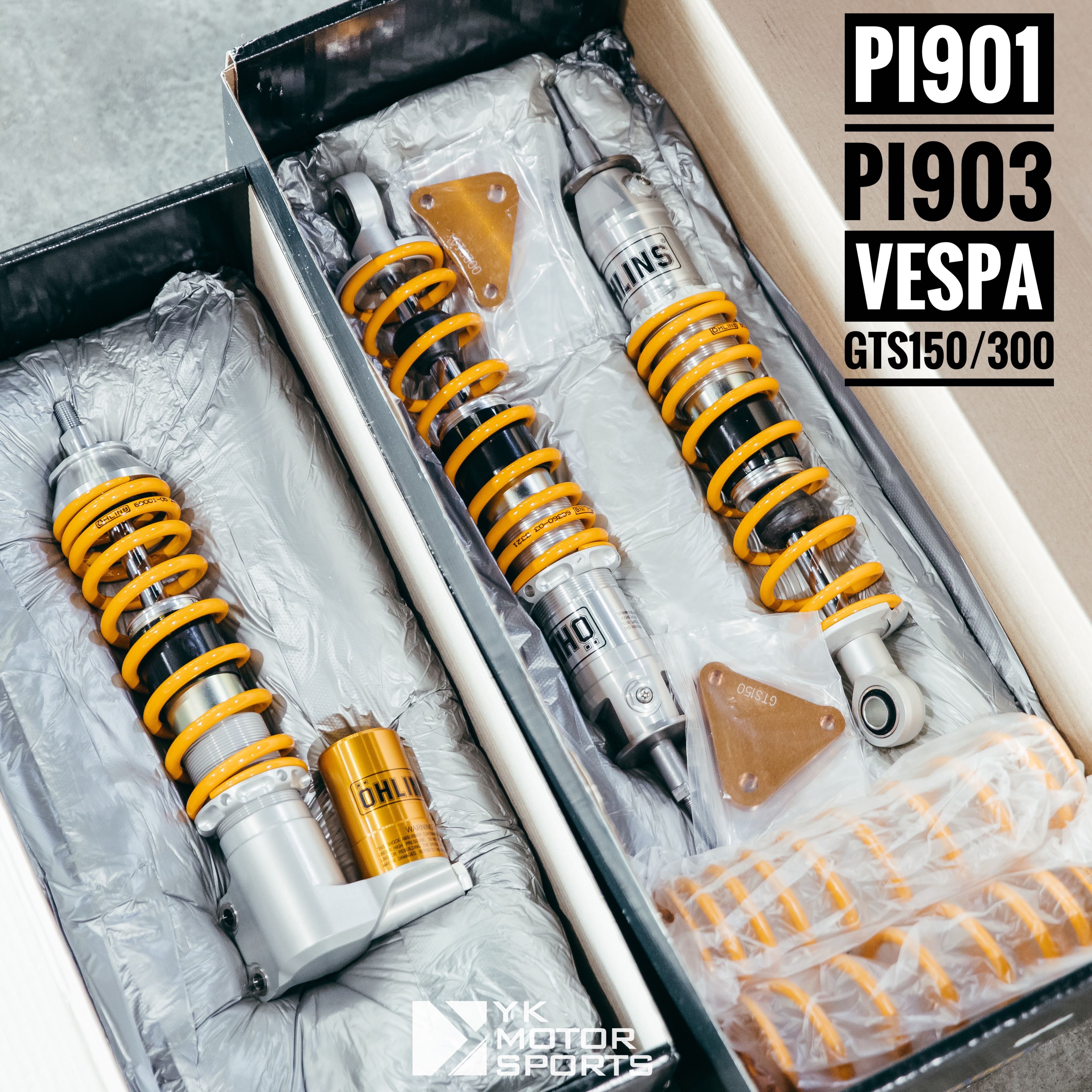 Ohlins รุ่นVespa GTS 150/300 หน้าPi901 ,หลังPi903