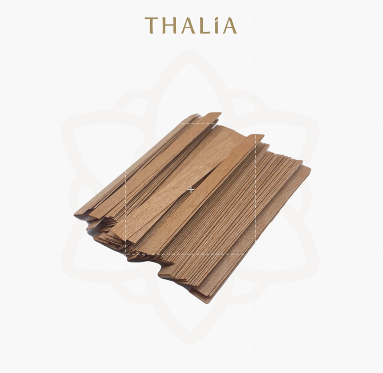 ไส้เทียนไม้ธรรมชาติ ไม่มีฐาน (100ชิ้น)