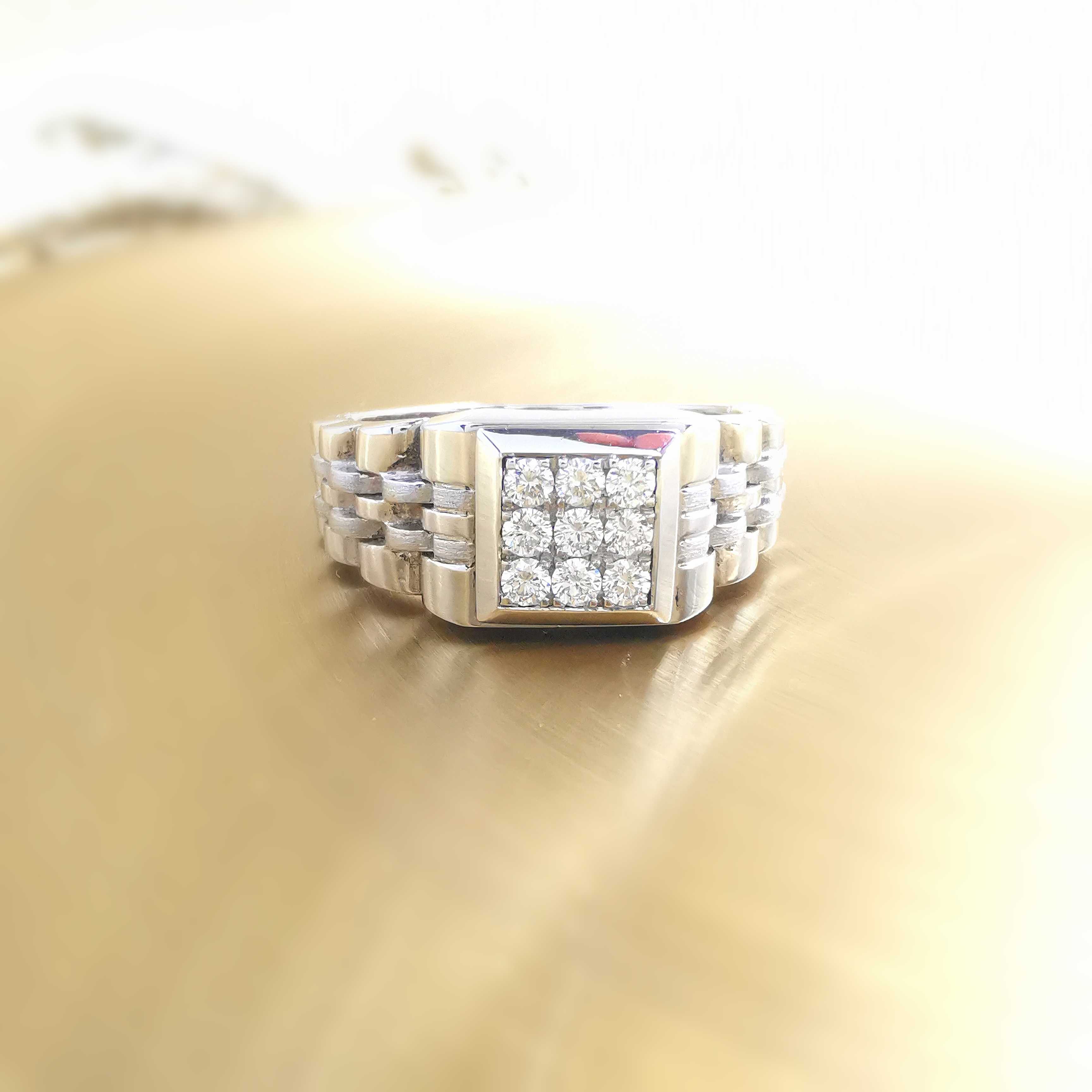 The Square Watch Stripe Design Ring RN0145