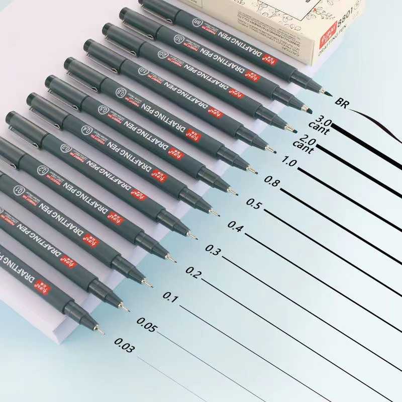 พร้อมส่ง ❗ ปากกาตัดเส้น ปากกาหัวเข็มเซ็นเอกสาร ปากกาออกแบบการ์ตูน ปากกาสำหรับวาดและร่าง  I JP.8801