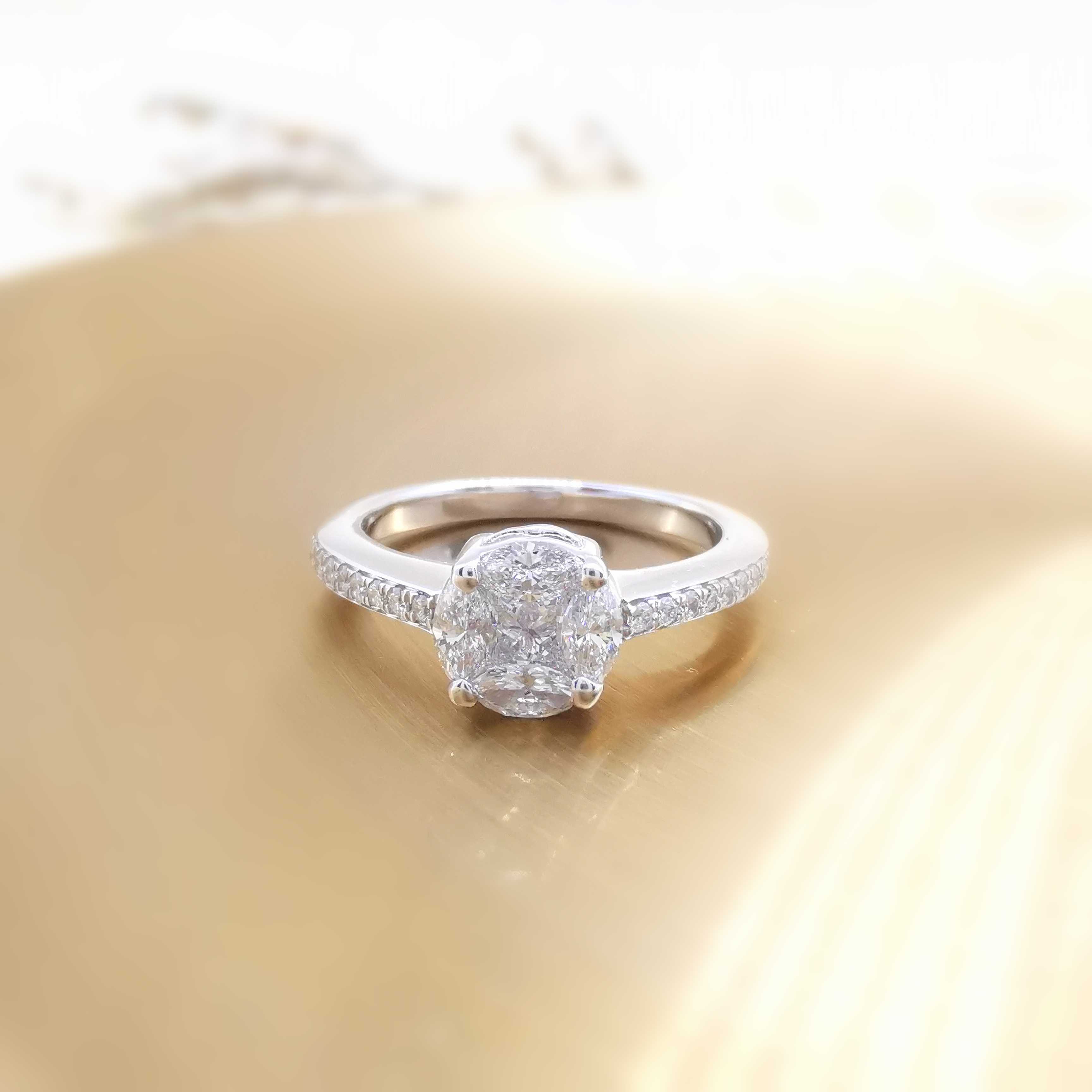 Illusion Princess-Marquise Diamond Ring RN0253