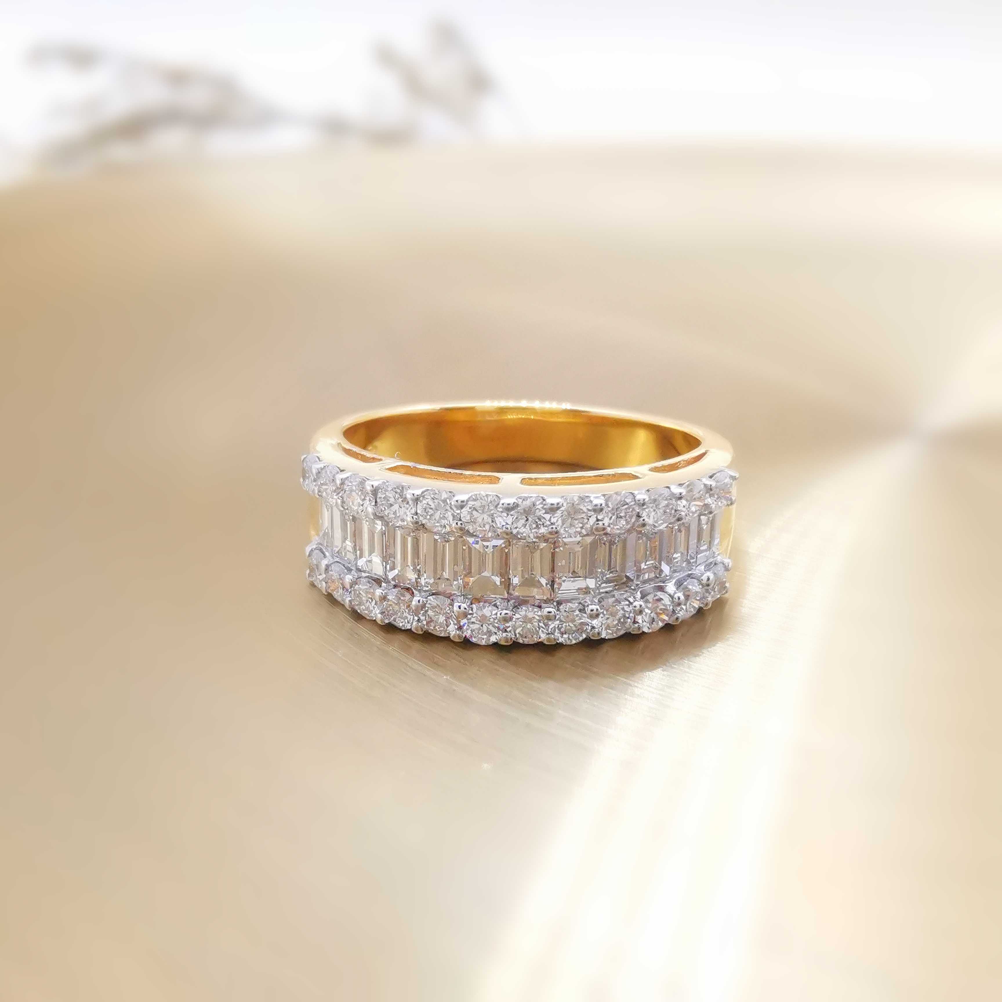 Elegant Line Baguette Diamonds Ring (RN0270)