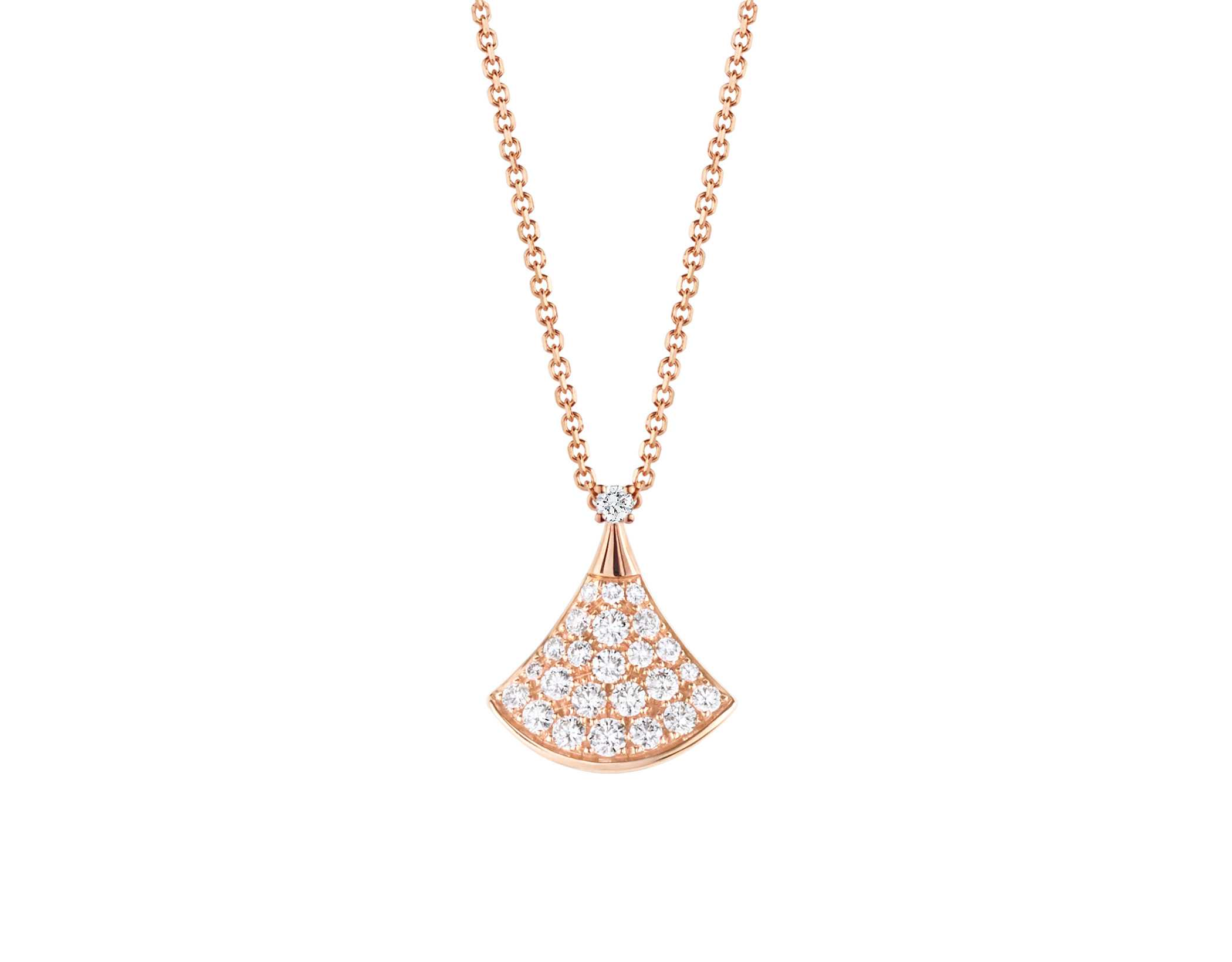 Divas' Dream Necklace Rose Gold with Pavé Diamonds
