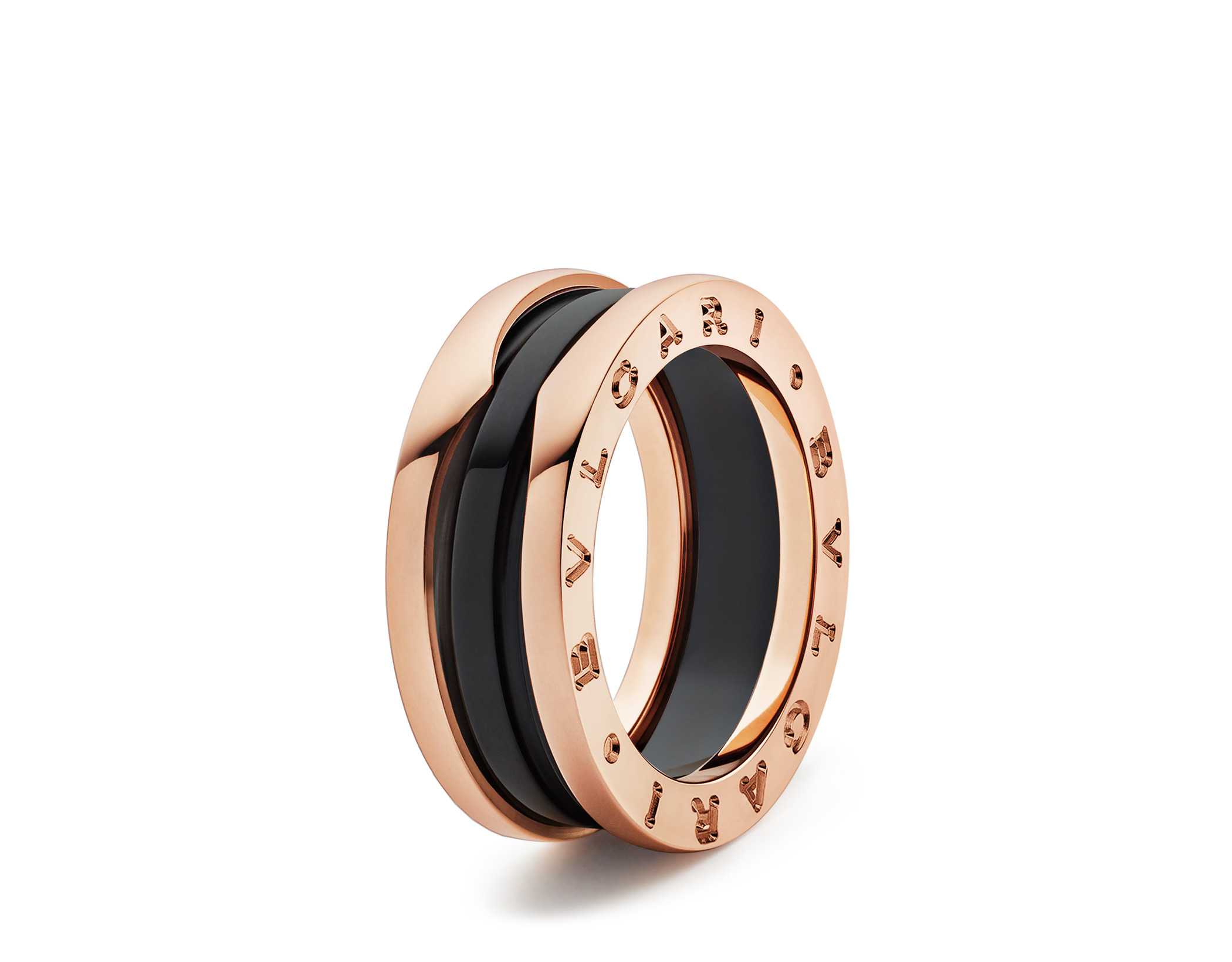B.zero1 Ring Rose Gold with Black Ceramic