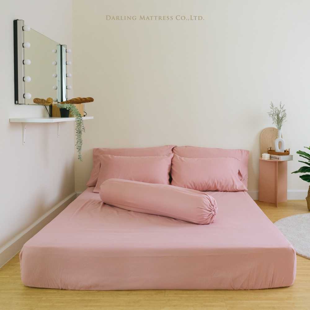 Darling Mattress  ที่นอนดาร์ลิ่ง  ชุดผ้าปูที่นอนรุ่นนาโนเทค สีชมพูพาสเทล (ไม่รวมผ้านวม)